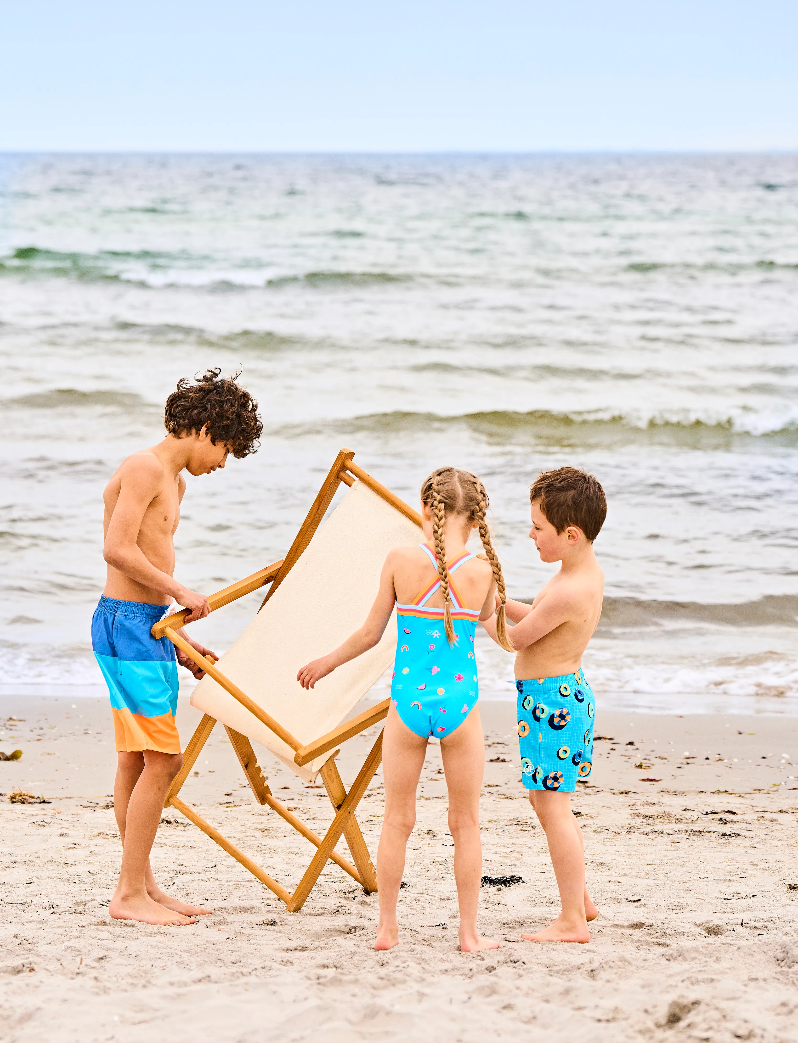 Color Kids Swimsuit W Elastic Straps, AOP - Bademode - RIVER BLUE / blue