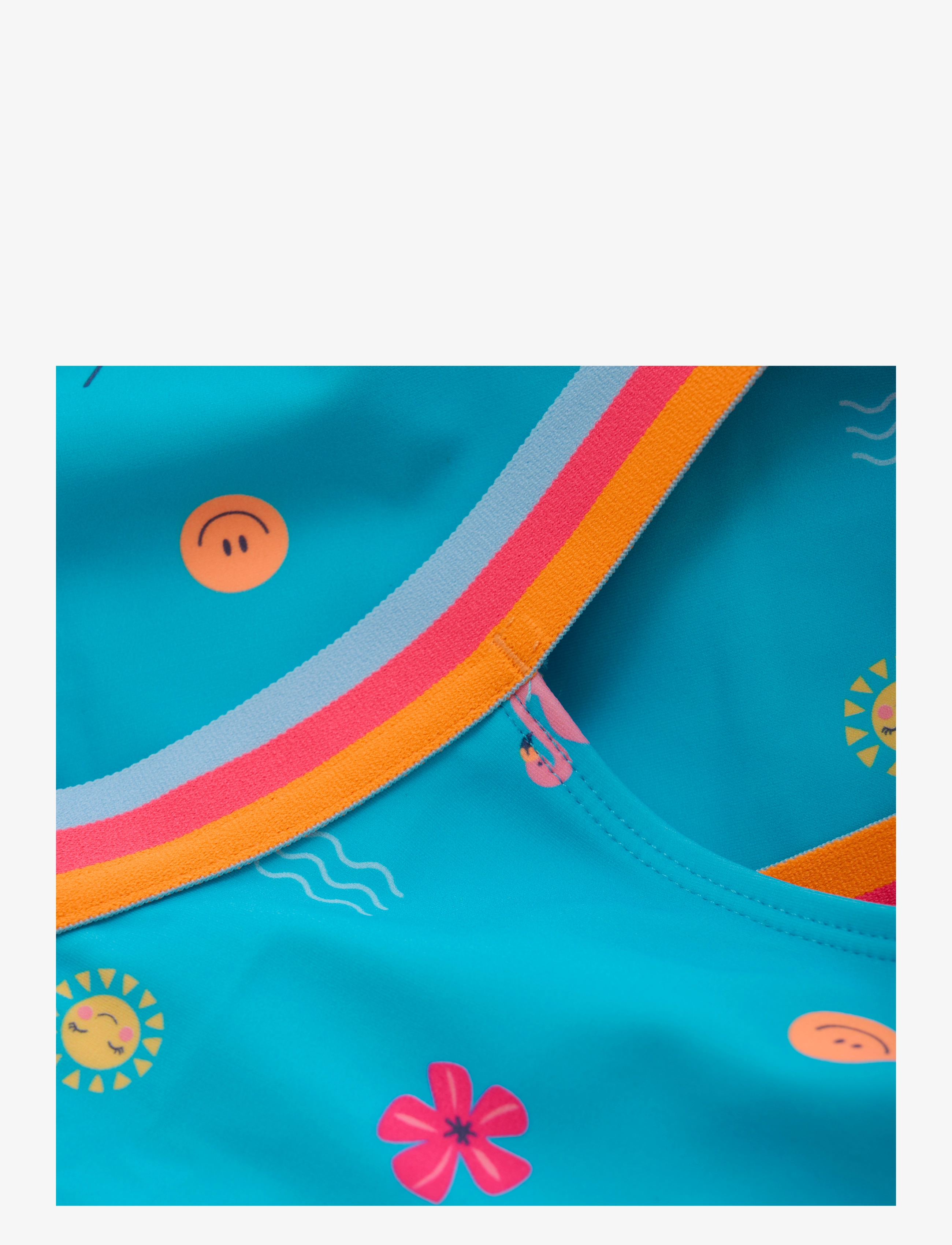 Color Kids - Swimsuit W Elastic Straps, AOP - river blue - 3