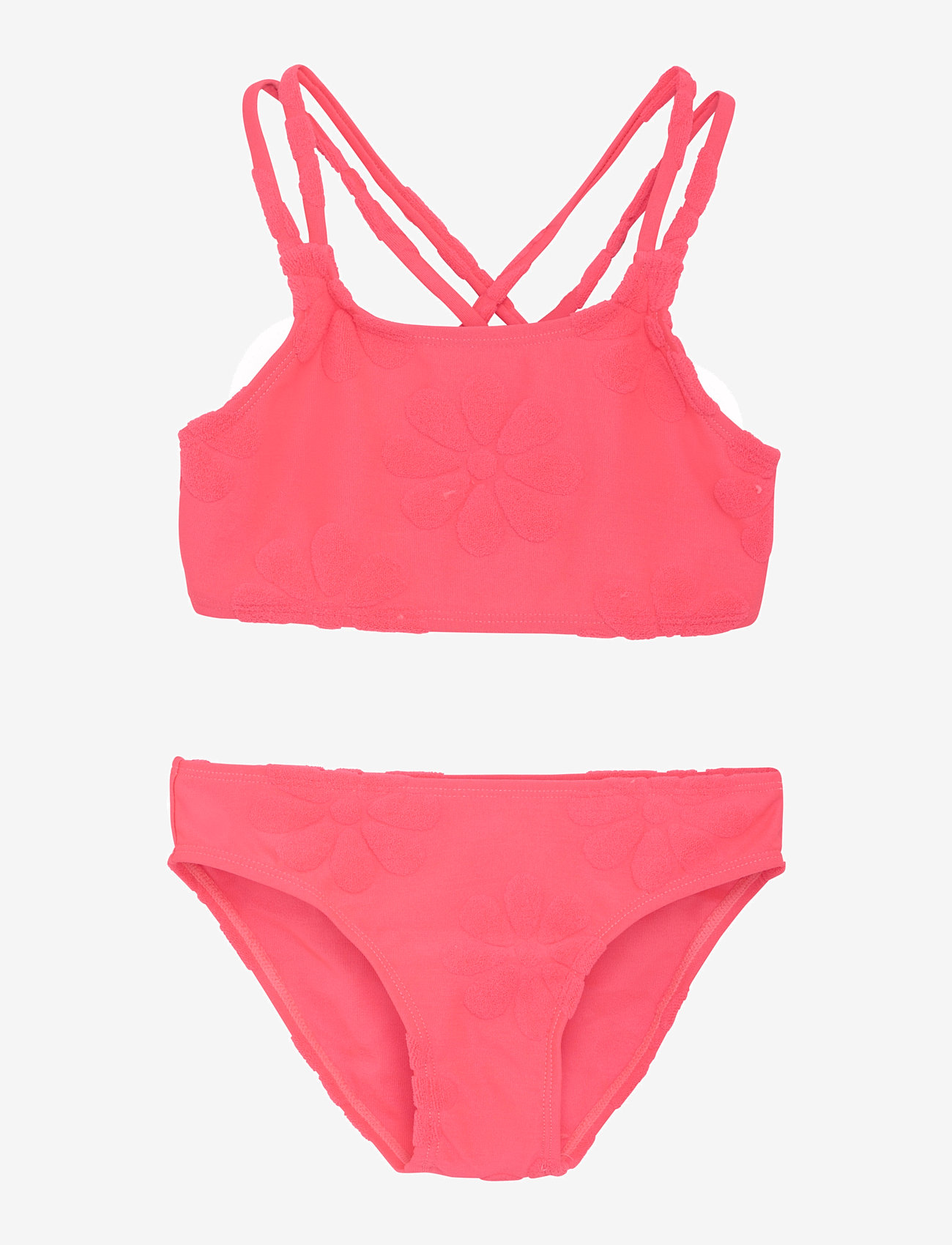 Color Kids - Bikini W. Structure - gode sommertilbud - knockout pink - 0
