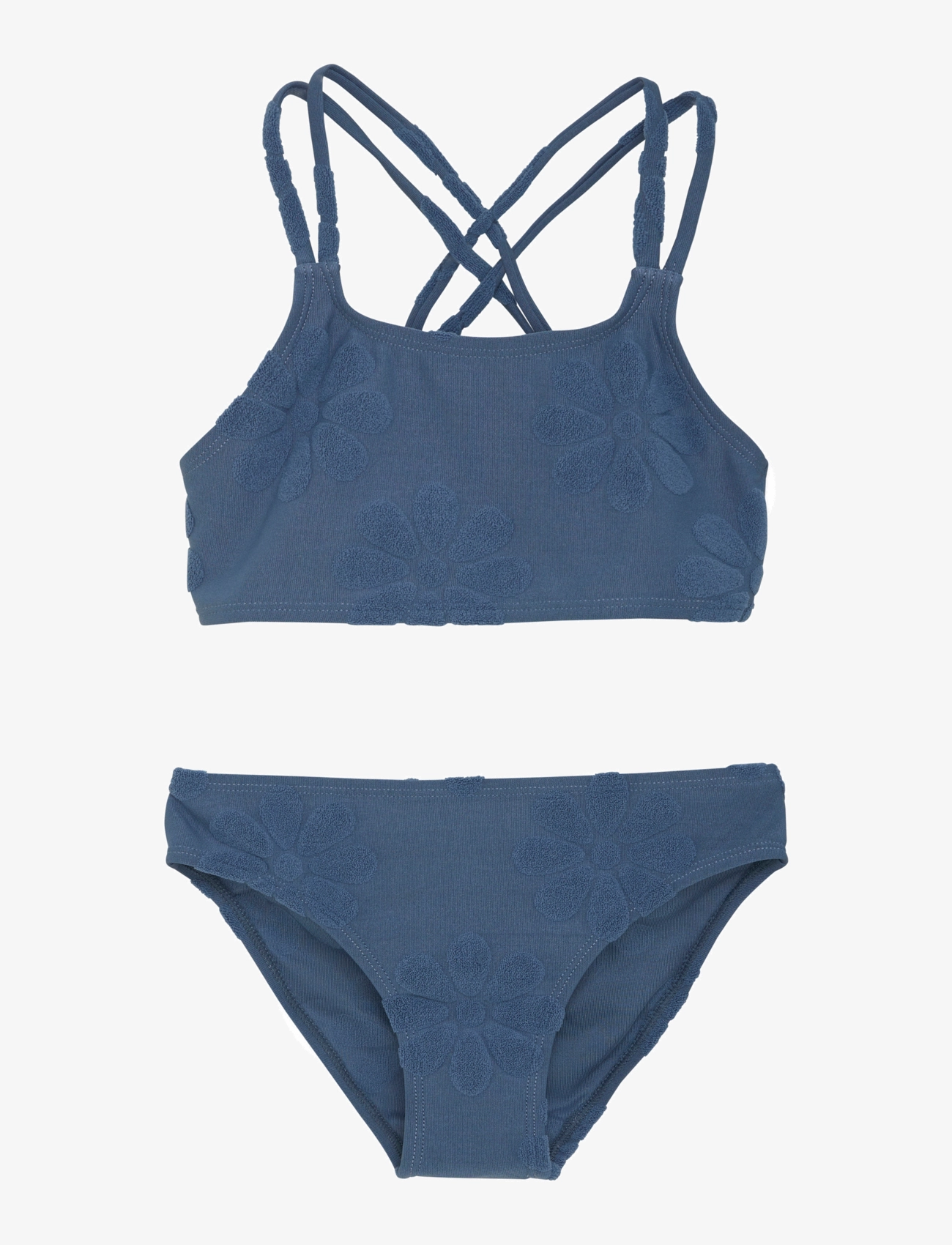 Color Kids Bikini W. Structure, Børn, Struktureret Bikini, Blå, Str: 110