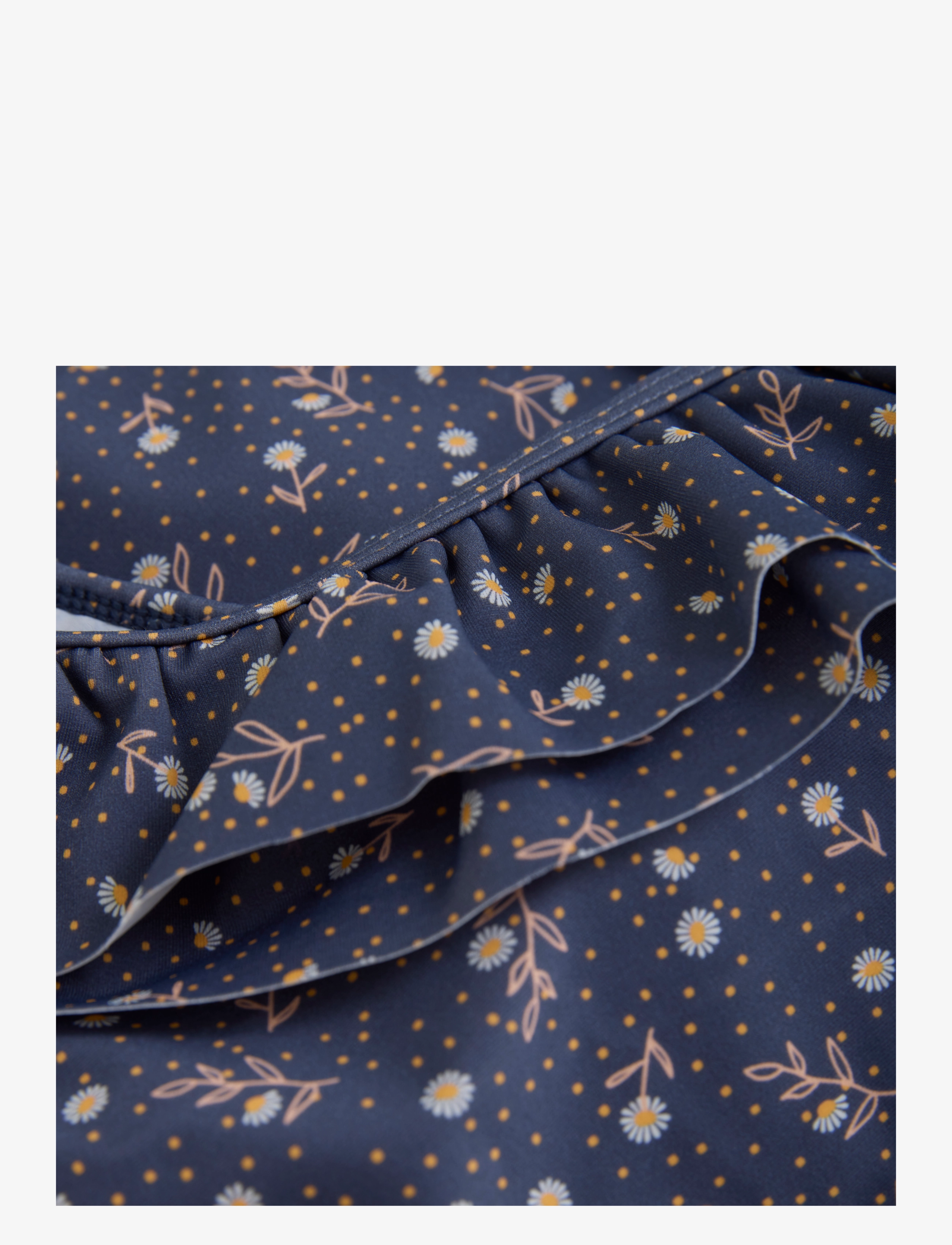 Color Kids - Swimsuit 1 Shoulder Frill, AOP - vintage indigo - 2