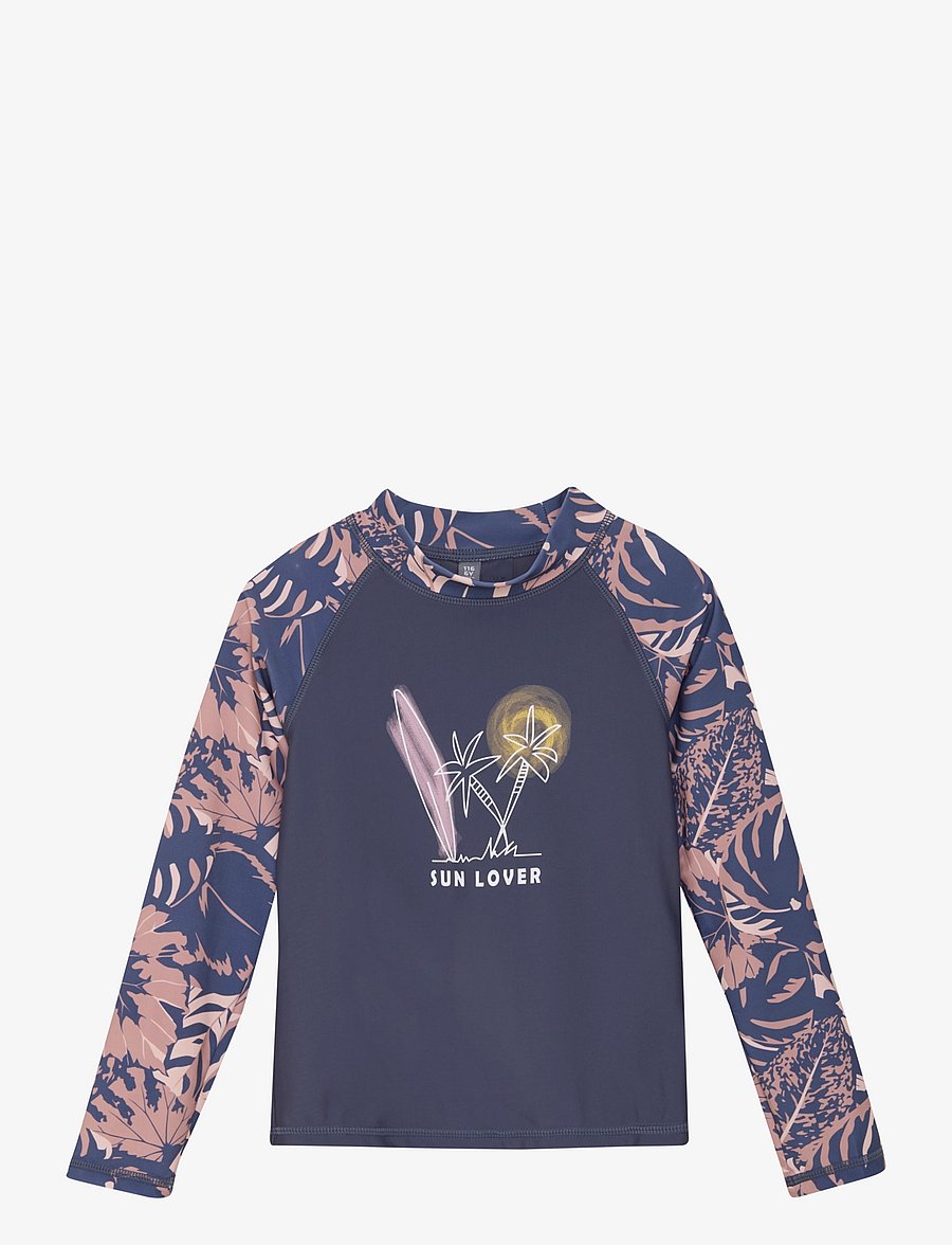 Color Kids - T-shirt L/S W. Chest Print - vintage indigo - 1