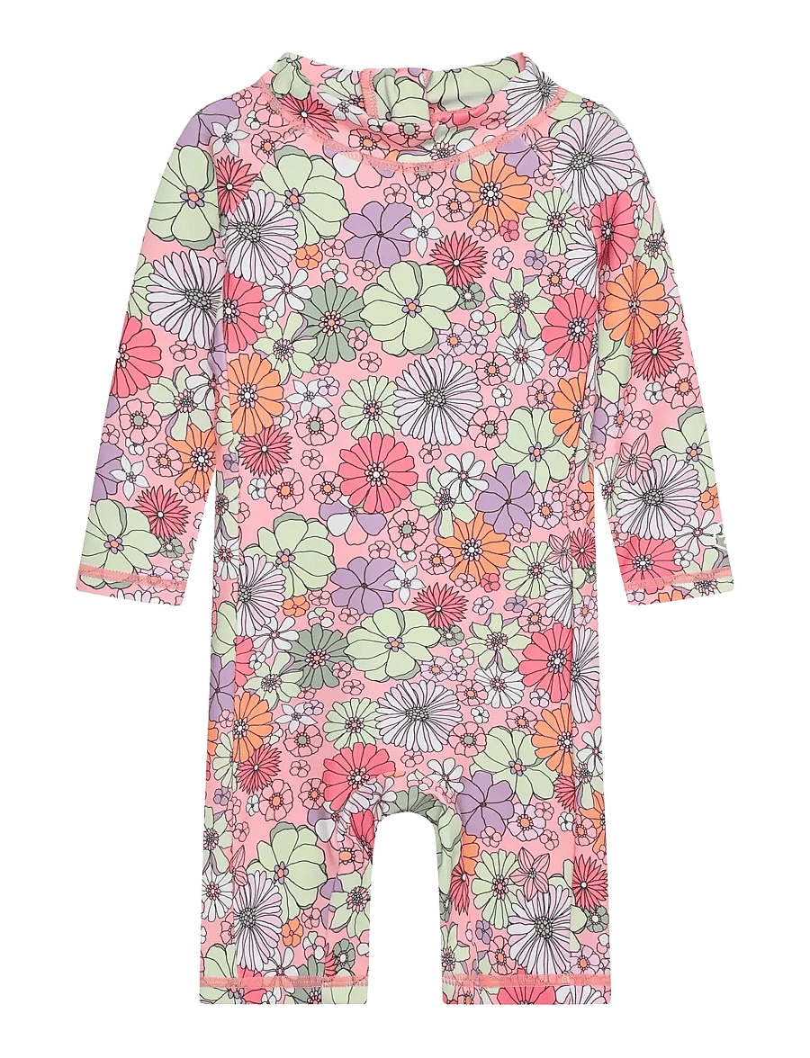 Color Kids - Baby Suit L/S, AOP - UPF 60 - uv-tøj - coral blush - 1