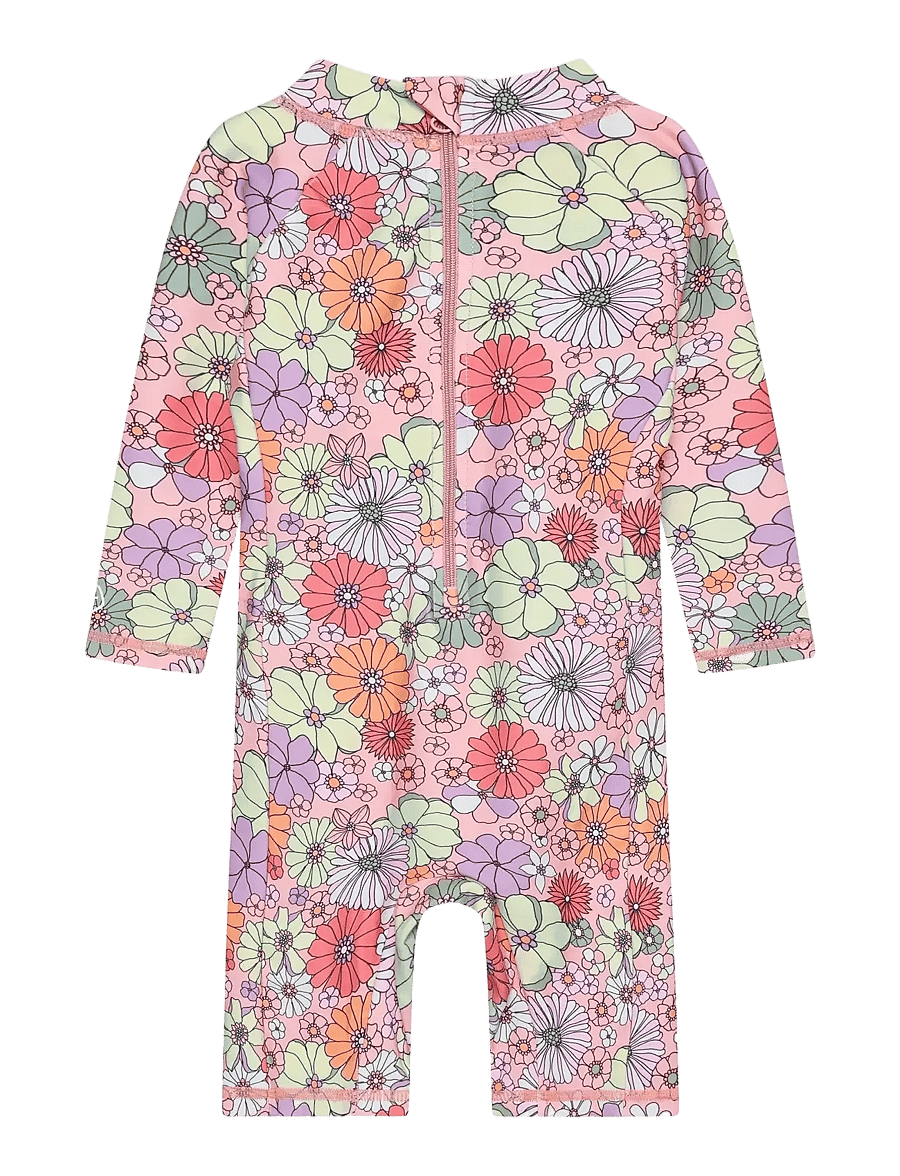 Color Kids - Baby Suit L/S, AOP - UPF 60 - uv-tøj - coral blush - 2