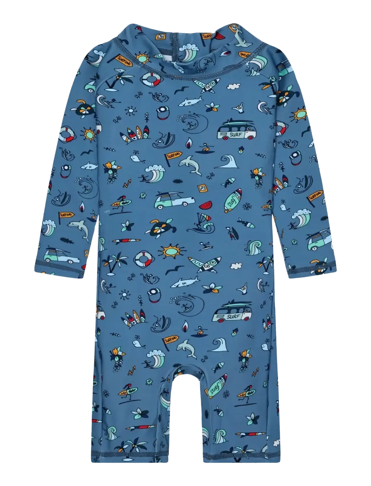 Color Kids Baby Suit L/S, Aop Upf 60, Børn, Baby Langærmet UV Badedragt, Blå, Str: 92
