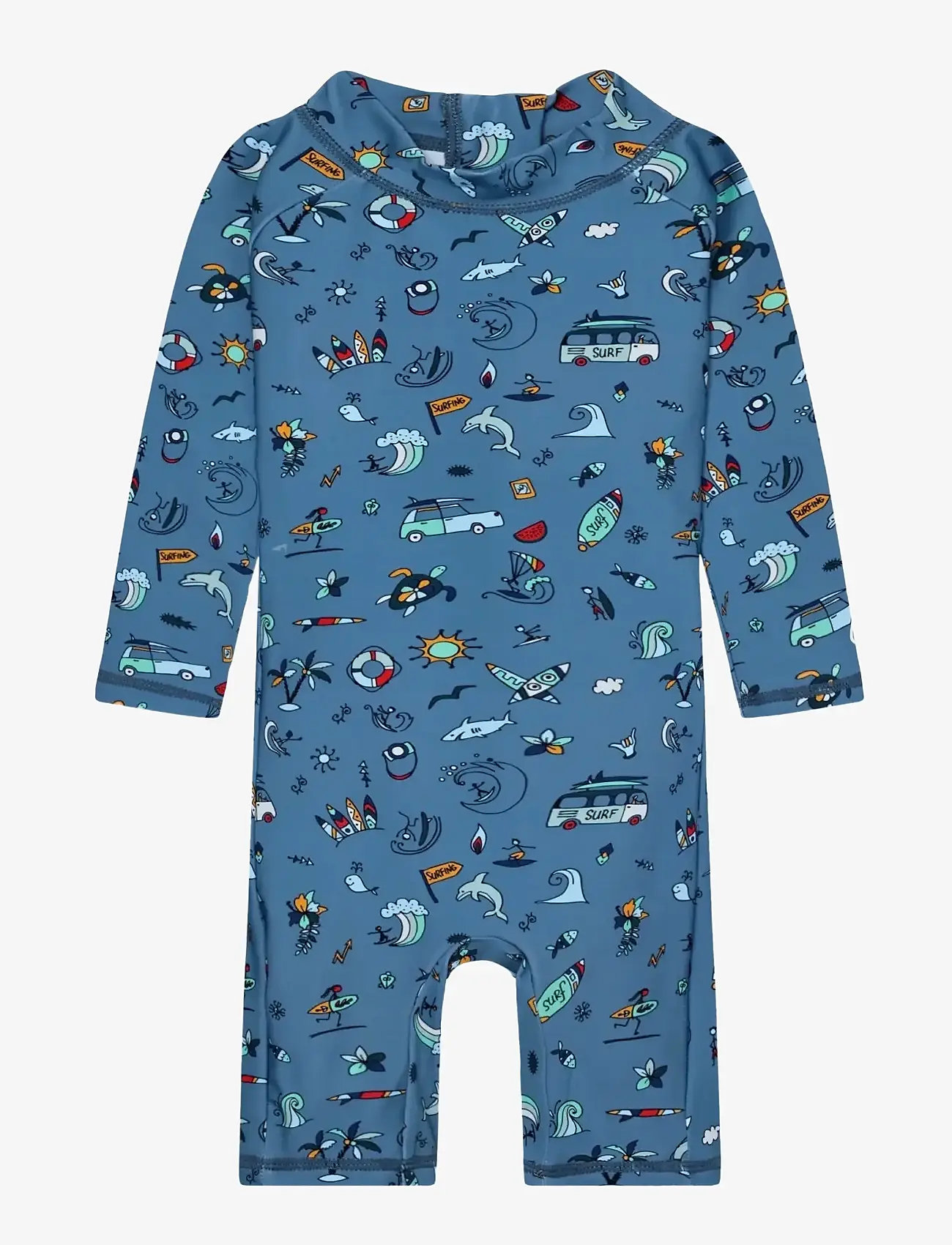 Color Kids - Baby Suit L/S, AOP - UPF 60 - uv-tøj - coronet blue - 0