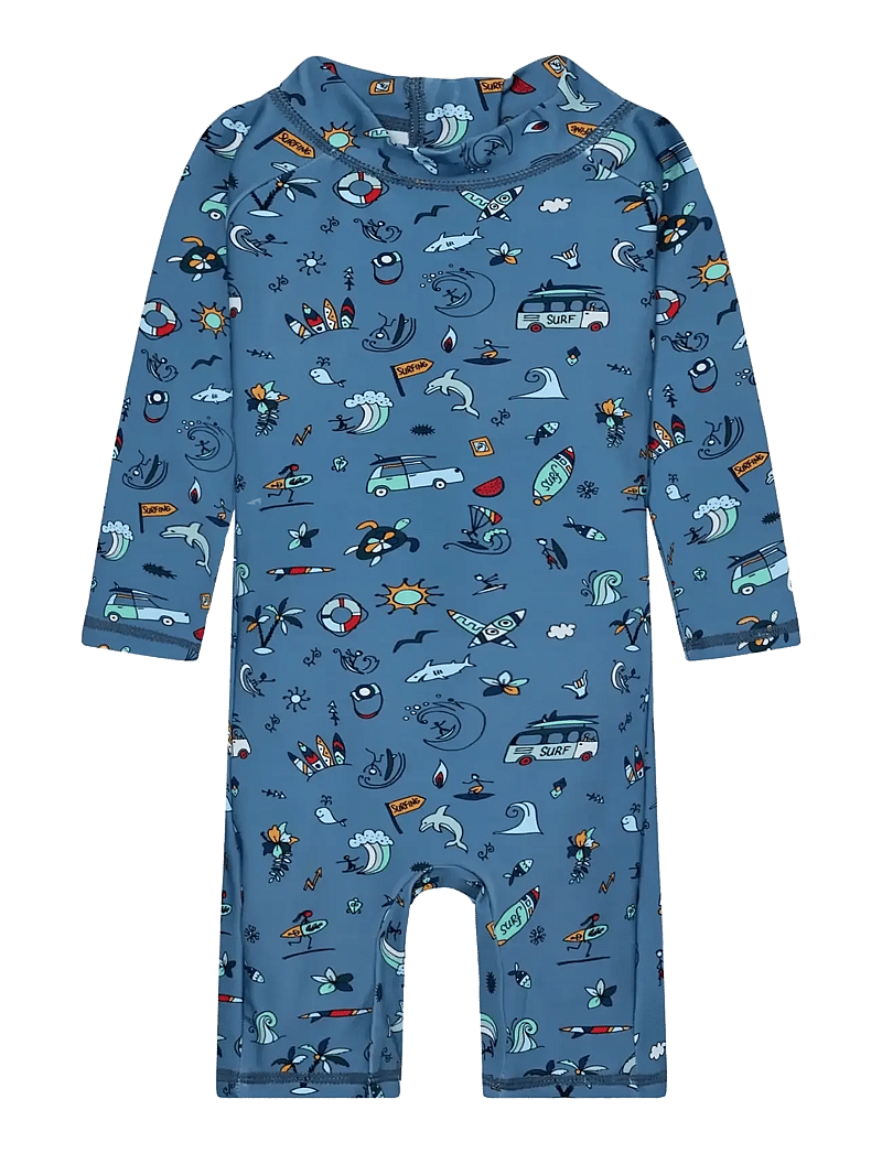Color Kids - Baby Suit L/S, AOP - UPF 60 - uv-tøj - coronet blue - 0
