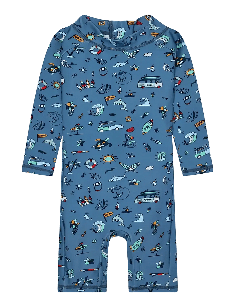 Color Kids - Baby Suit L/S, AOP - UPF 60 - uv-bekleidung - coronet blue - 0