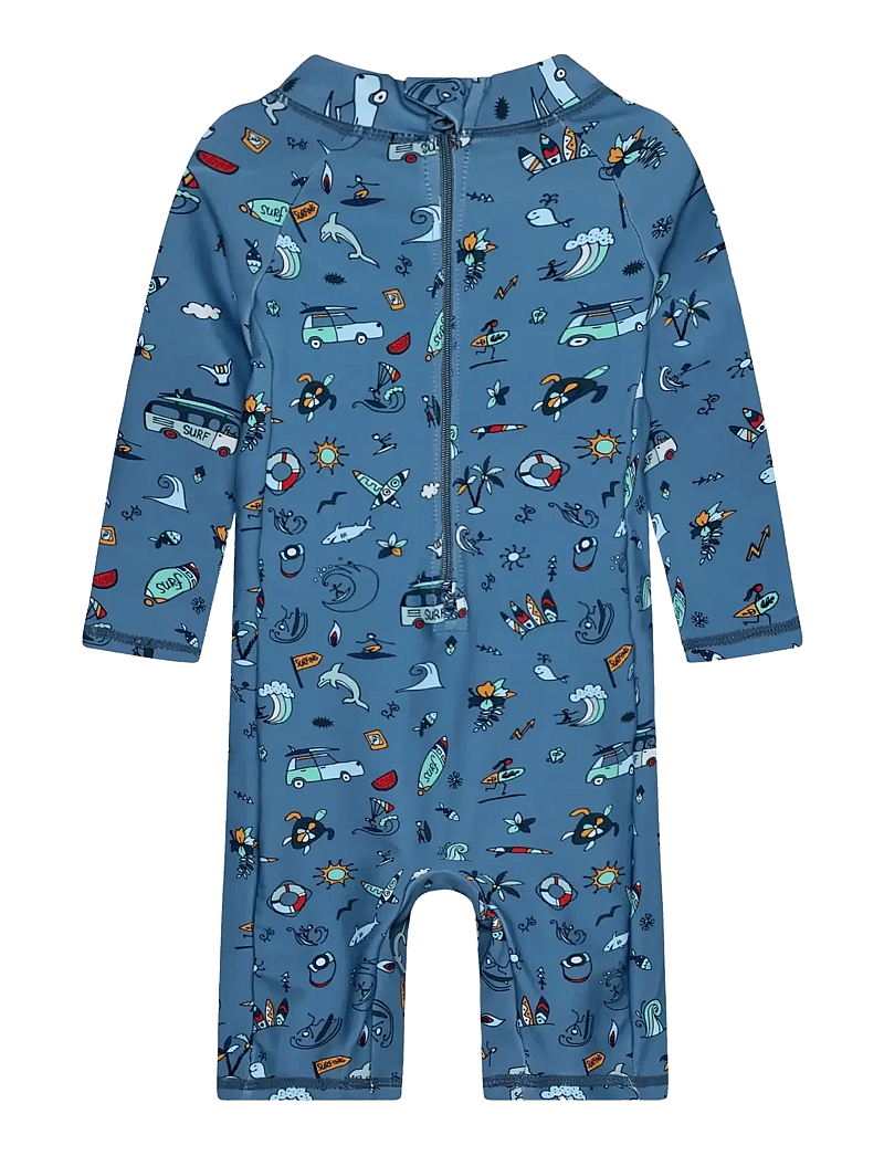 Color Kids - Baby Suit L/S, AOP - UPF 60 - uv-tøj - coronet blue - 1