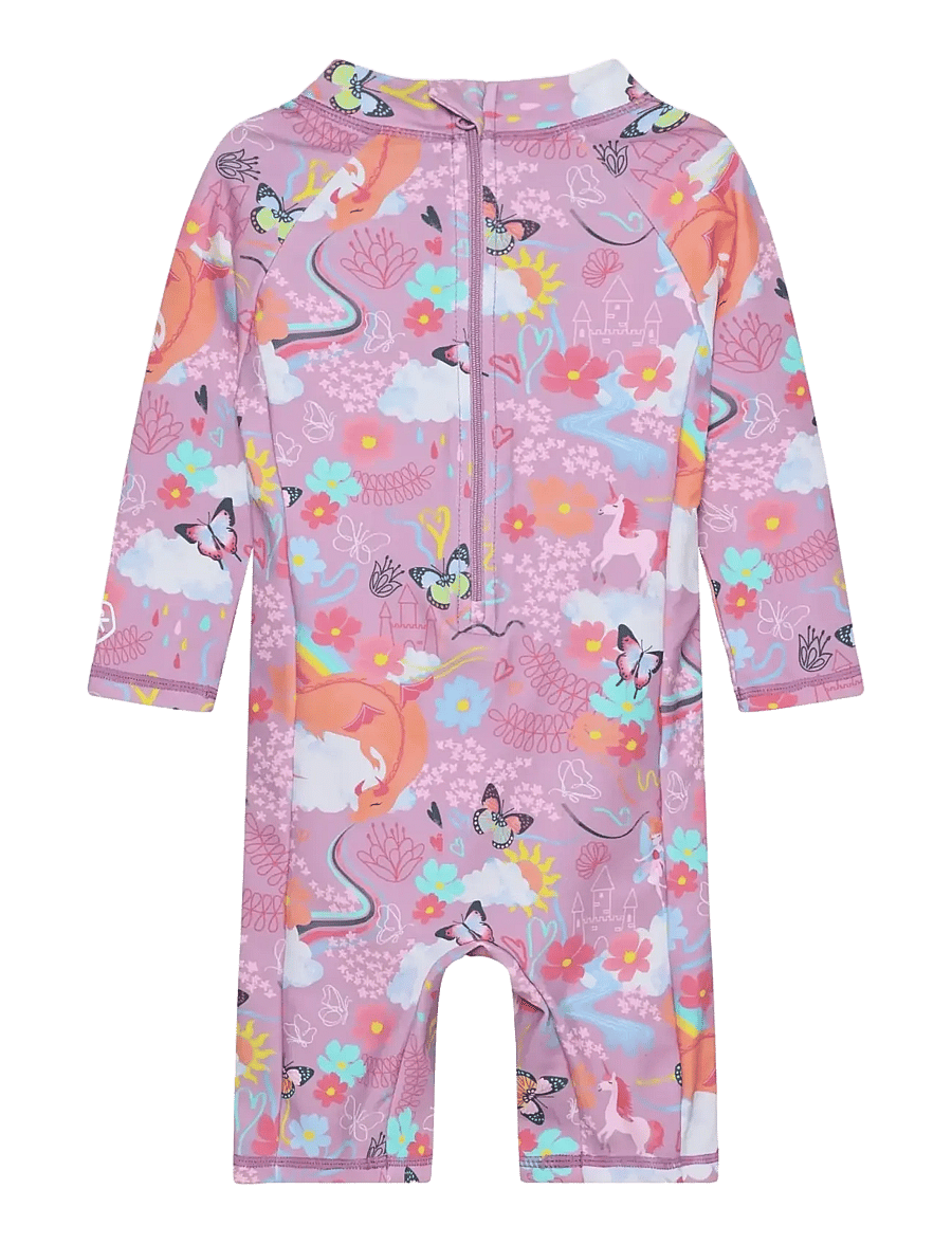 Color Kids - Baby Suit L/S, AOP - UPF 60 - rūbai su uv apsauga - lavender mist - 1