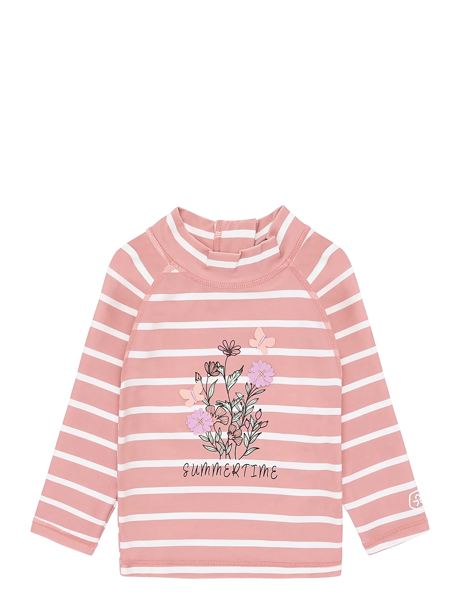 Color Kids - Baby T-shirt L/S W. App, AOP - hauts de maillot de bain - coral blush - 0