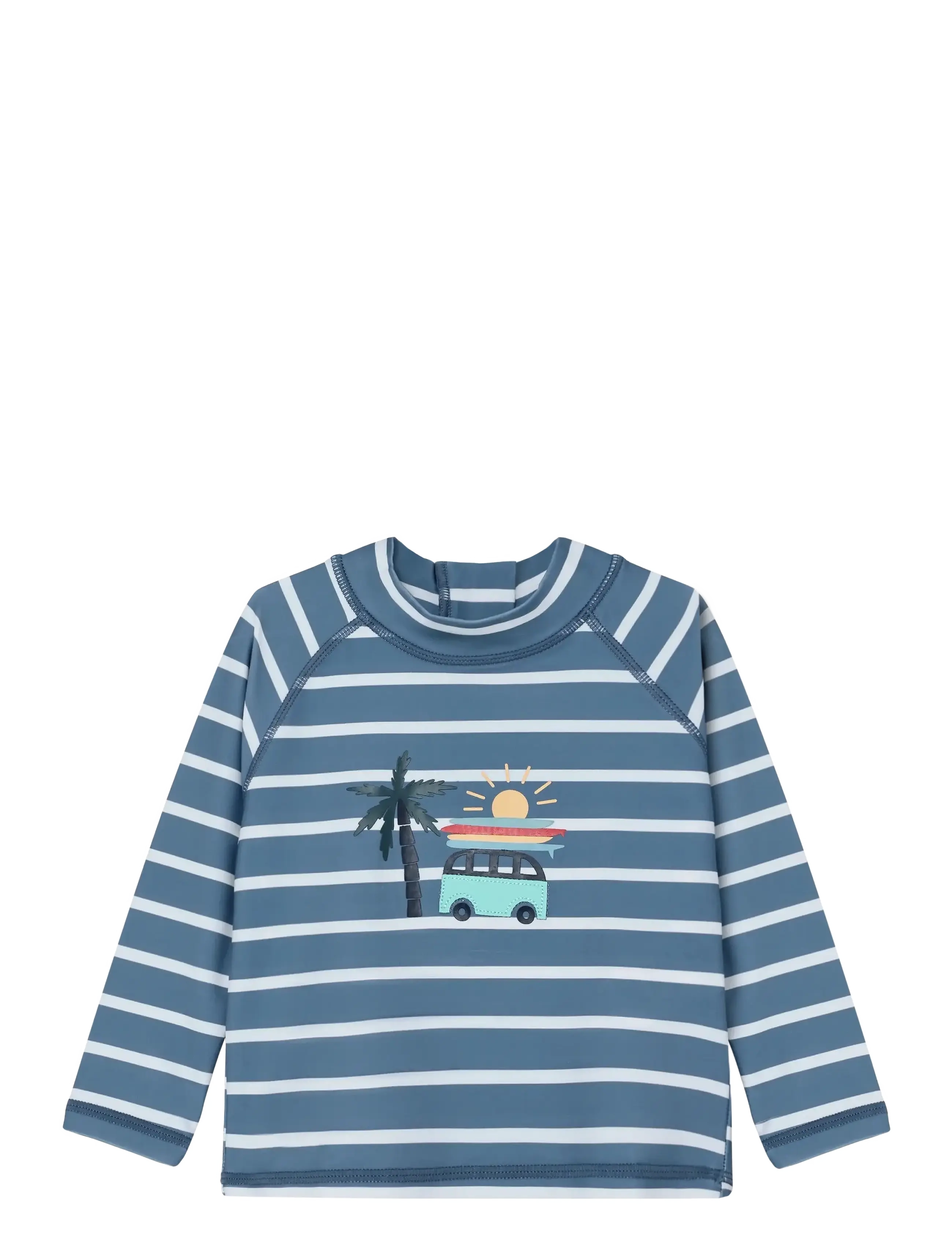 Color Kids Baby T-shirt L/S  W. App, AOP - Badkläder - CORONET BLUE / blue