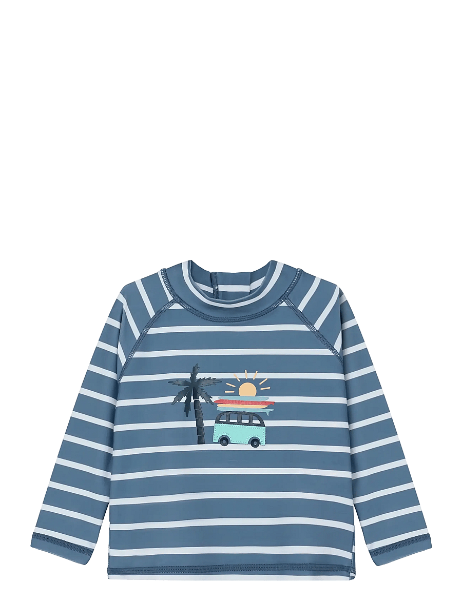 Color Kids - Baby T-shirt L/S W. App, AOP - badeoverdele - coronet blue - 0