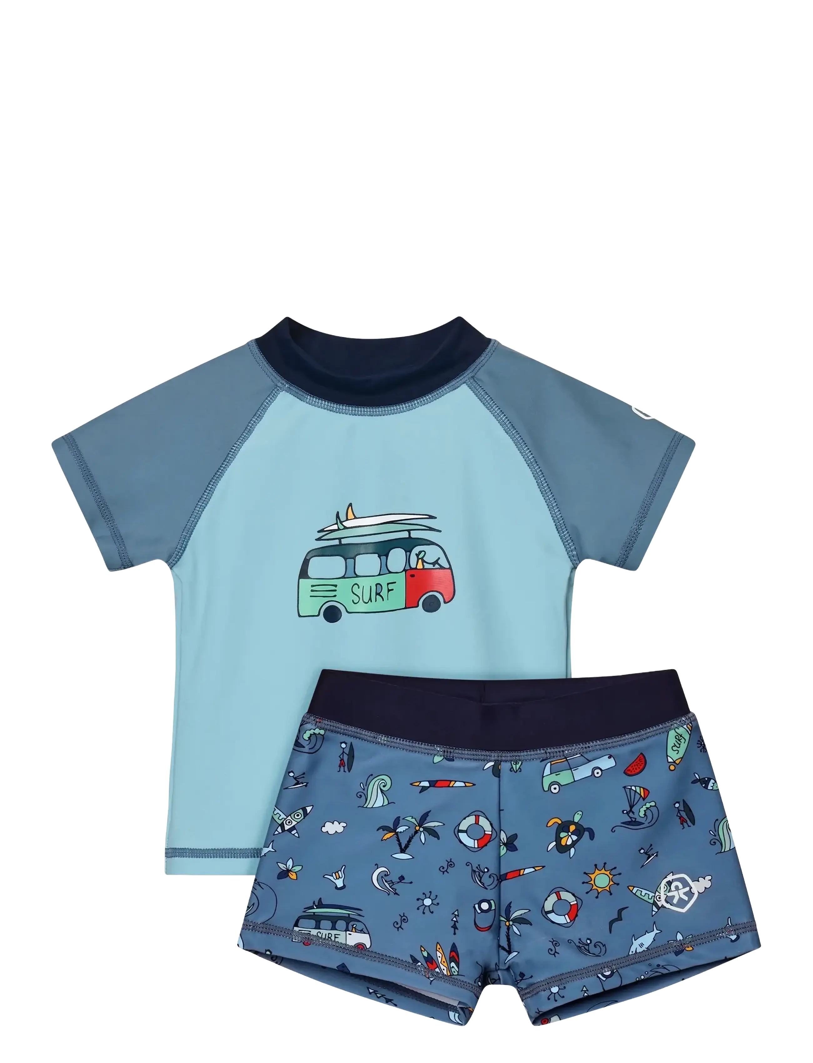 Color Kids Baby T-Shirt Set S/S, Børn, Baby Rashguard Badesæt, Blå, Str: 74