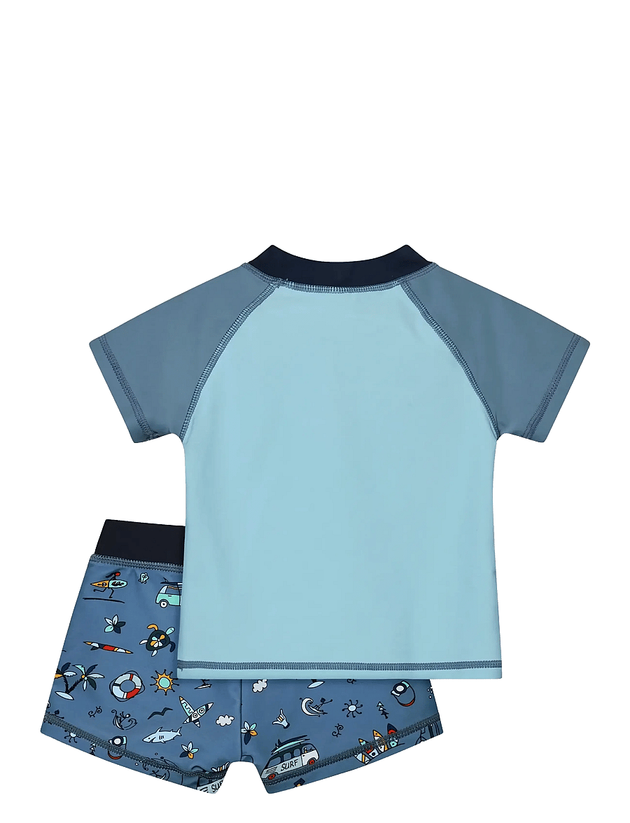 Color Kids - Baby T-shirt Set S/S - uv-tøj - coronet blue - 1