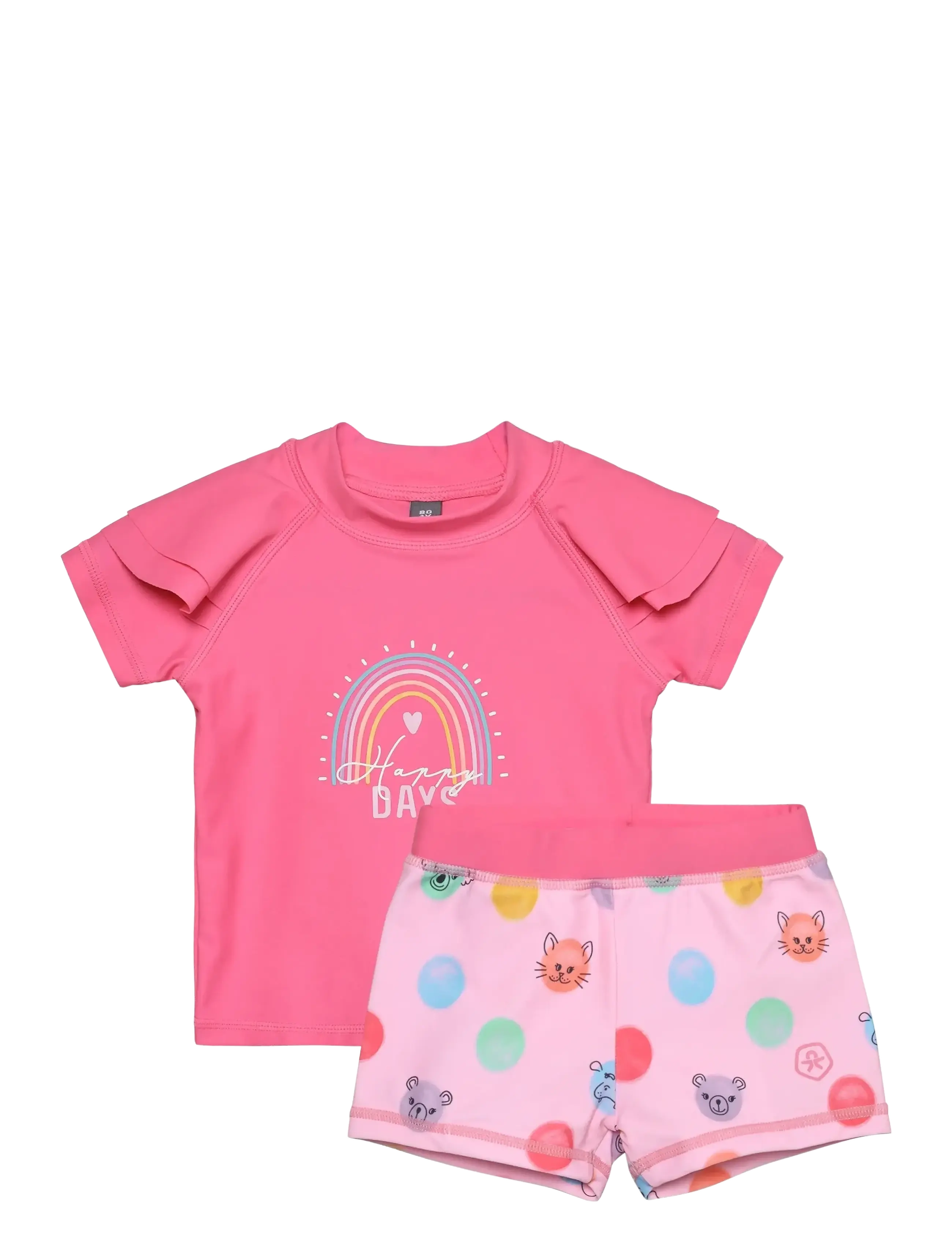 Color Kids Baby T-Shirt Set S/S, Børn, Baby Rashguard Badesæt, Pink, Str: 86