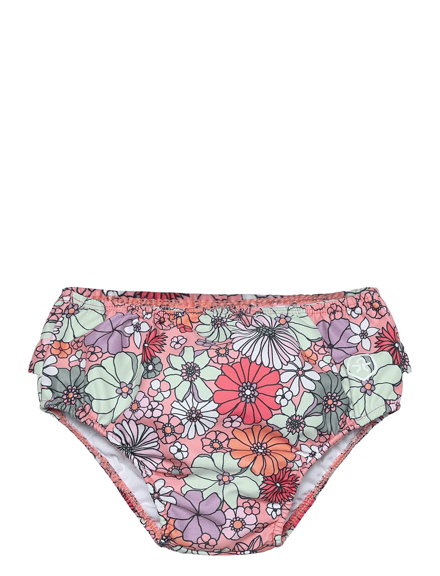 Color Kids - Baby Swimdiaper W. Frills,AOP - couches de bain - coral blush - 0