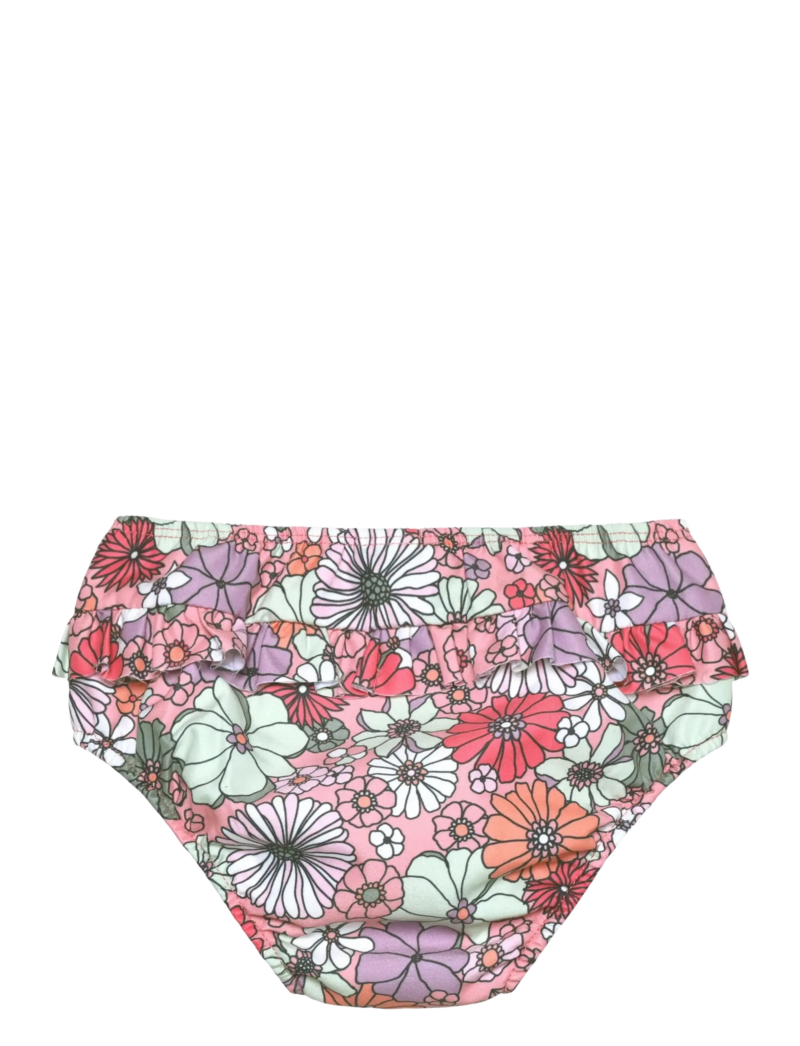 Color Kids - Baby Swimdiaper W. Frills,AOP - couches de bain - coral blush - 1
