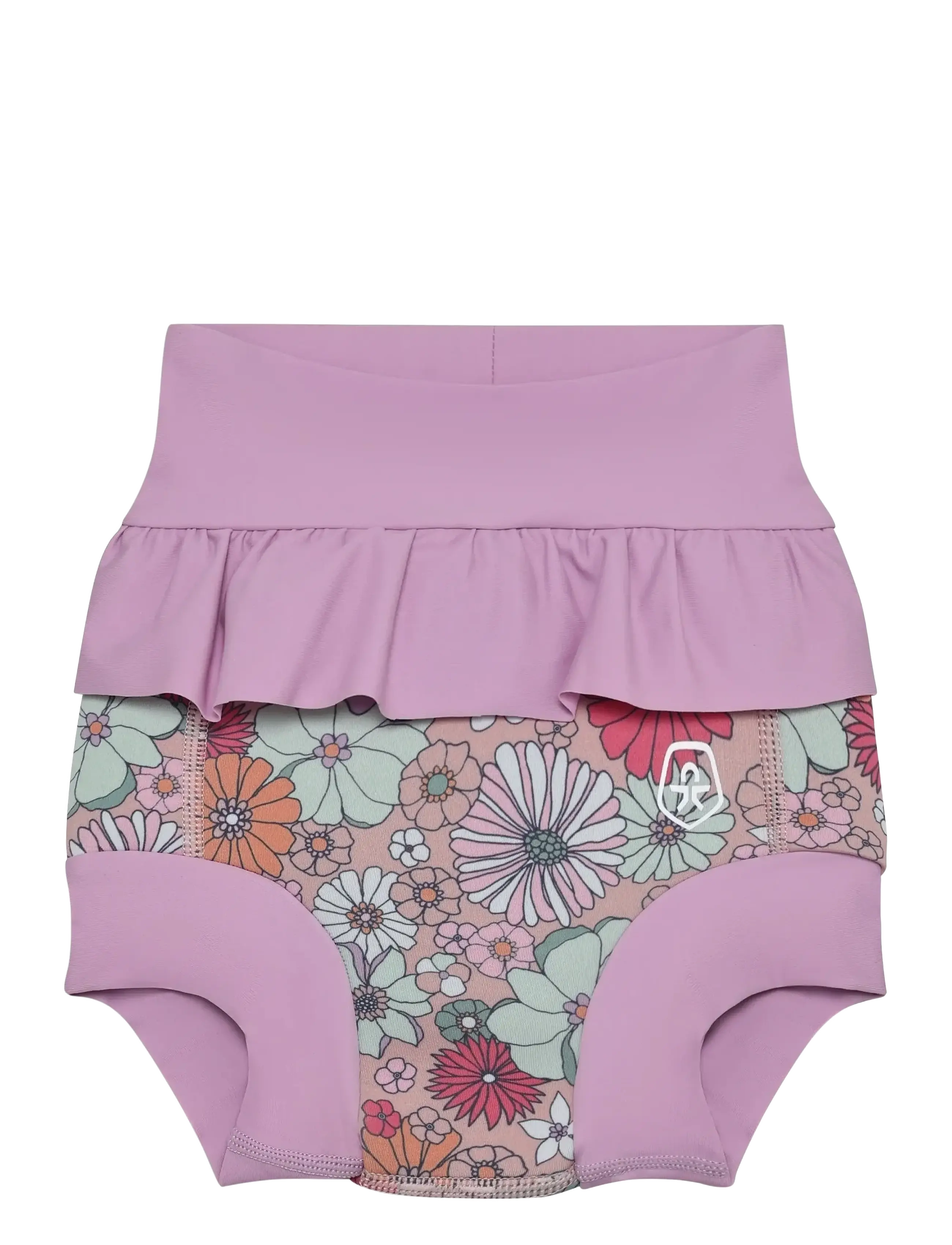 Color Kids Trunks W. Frills, AOP - New Arrivals - LAVENDER MIST / pink/rose