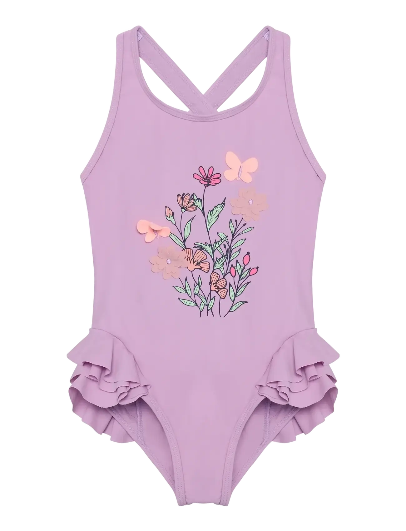 Color Kids Swimsuit W. Application, 104, Purple, Badetøj > Badedragter, Børn