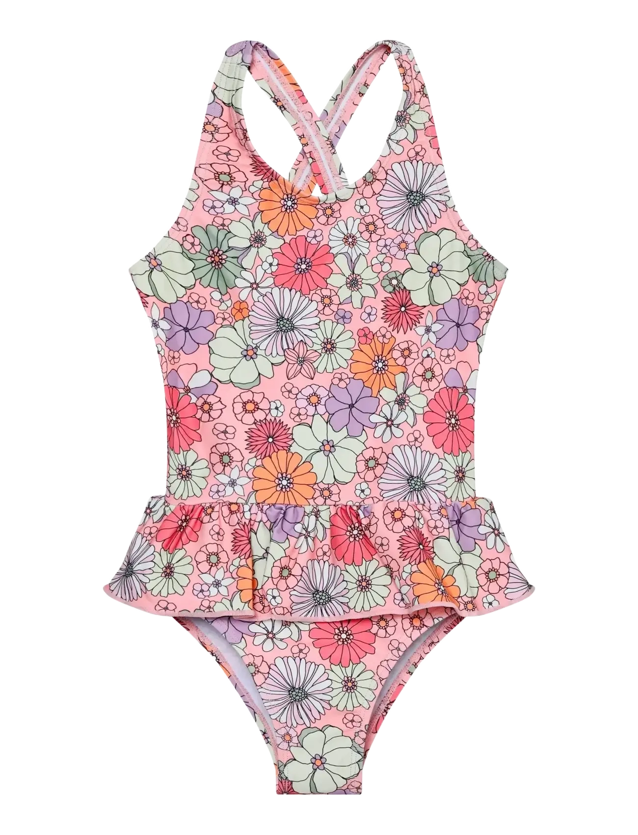 Color Kids Swimsuit W. Skirt, Aop, 116, Bademode, Mehrfarbig/gemustert - Swimsuits, Kinder