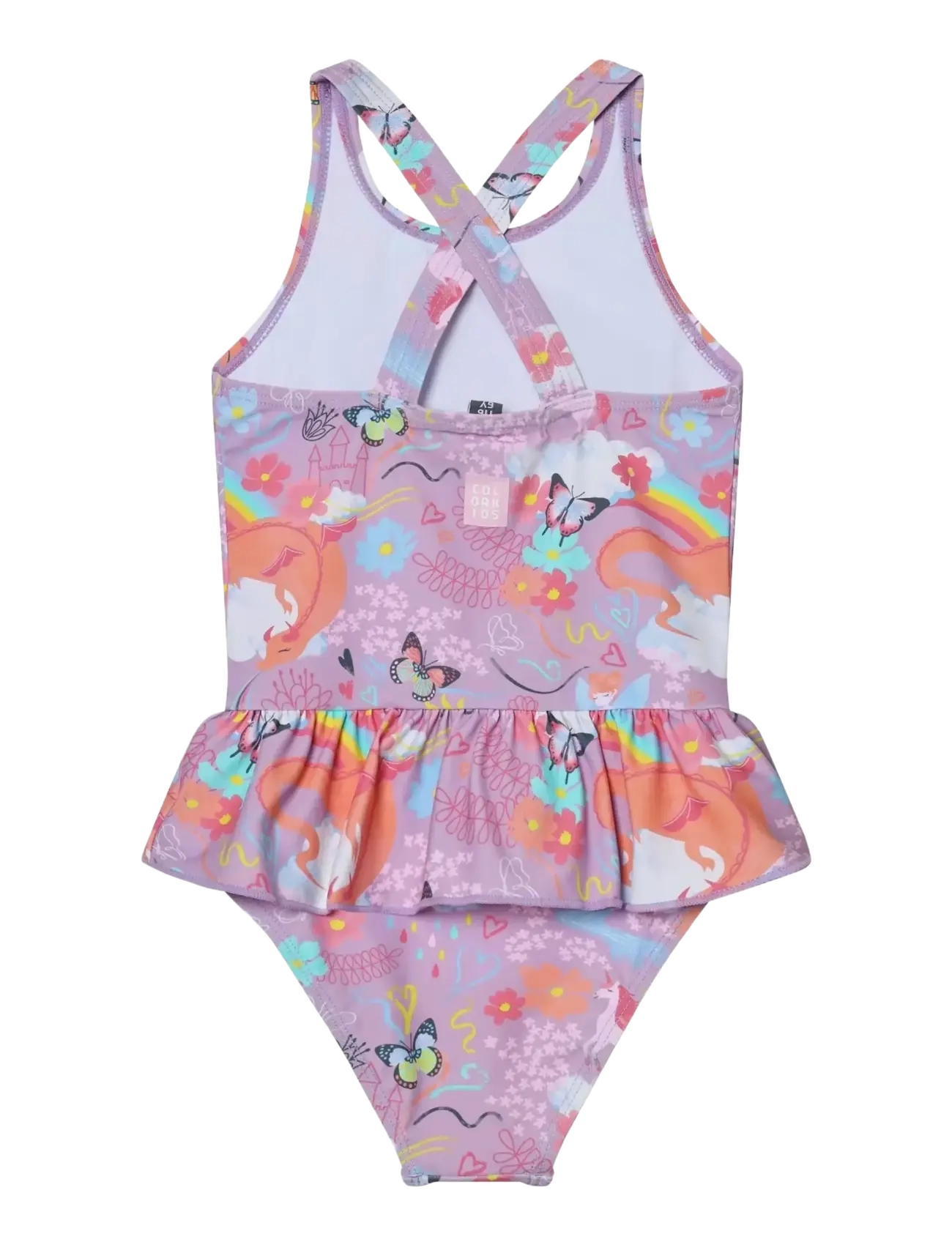 Color Kids - Swimsuit W. Skirt, AOP - badetoy - lavender mist - 1
