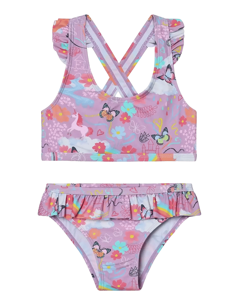 Color Kids - Bikini W. Short Skirt, AOP - bikinier - lavender mist - 0