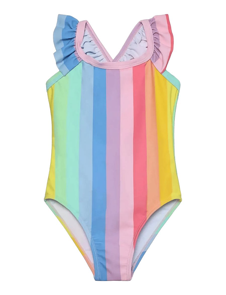 Color Kids - Swimsuit W. Frills, AOP - badedragter - pink lemonade - 1