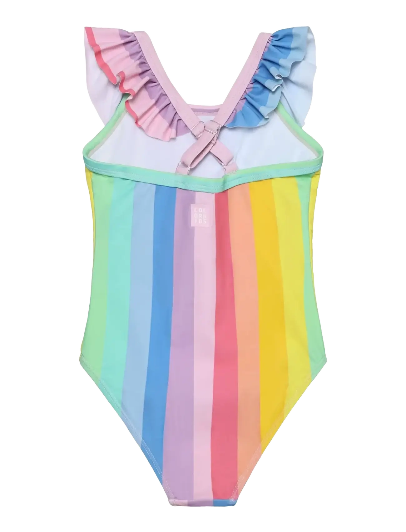 Color Kids - Swimsuit W. Frills, AOP - ujumistrikood - pink lemonade - 2