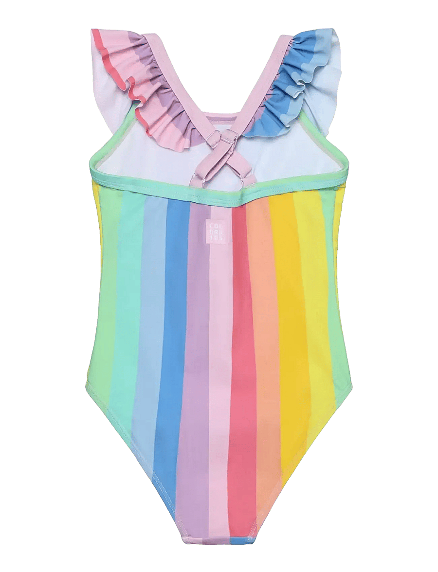 Color Kids - Swimsuit W. Frills, AOP - badedragter - pink lemonade - 2