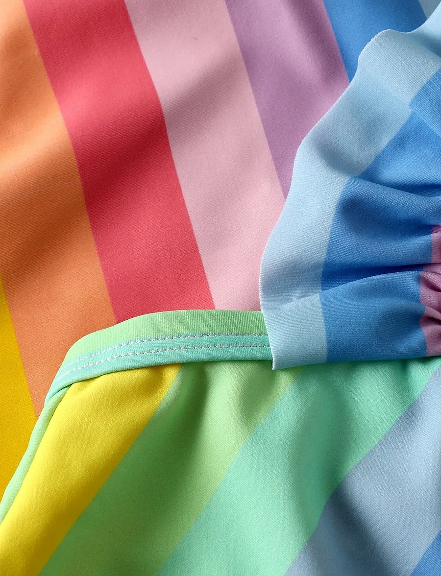 Color Kids - Swimsuit W. Frills, AOP - badedragter - pink lemonade - 3