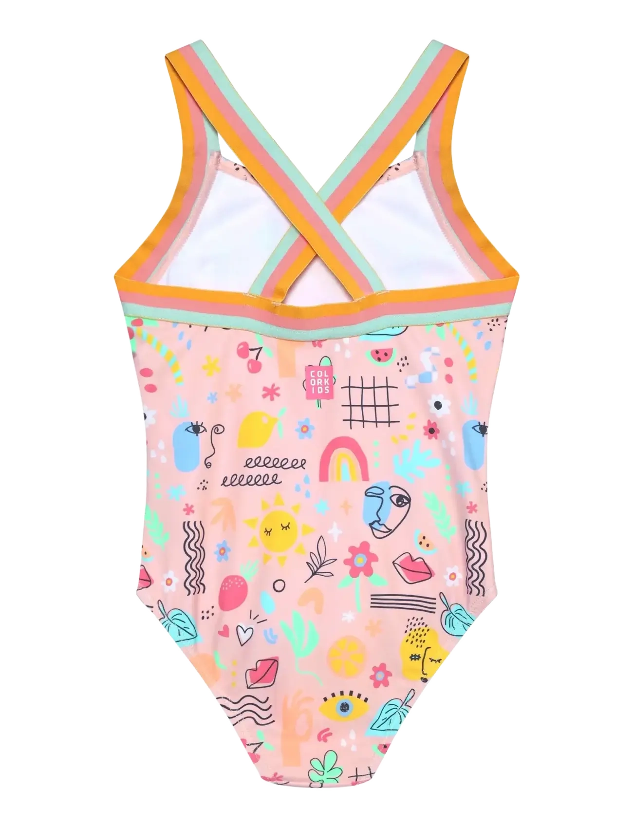 Color Kids - Swimsuit W Elastic Straps, AOP - maillots 1 pièce - fairy rose - 1