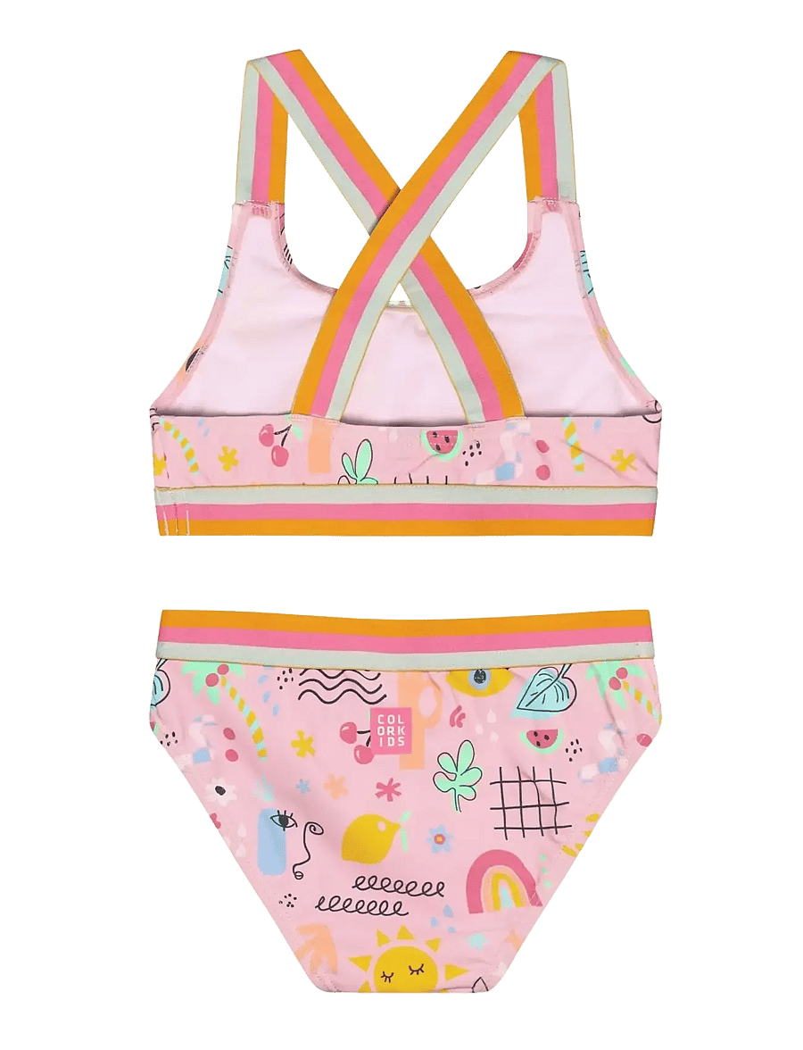 Color Kids - Bikini W. Contrast Straps, AOP - 2 pièces - fairy rose - 1