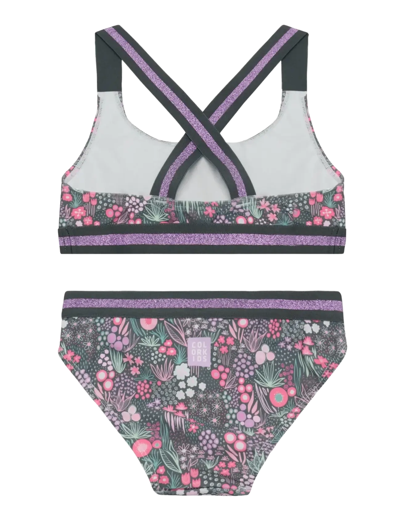 Color Kids - Bikini W. Contrast Straps, AOP - bikiinid - turbulence - 1
