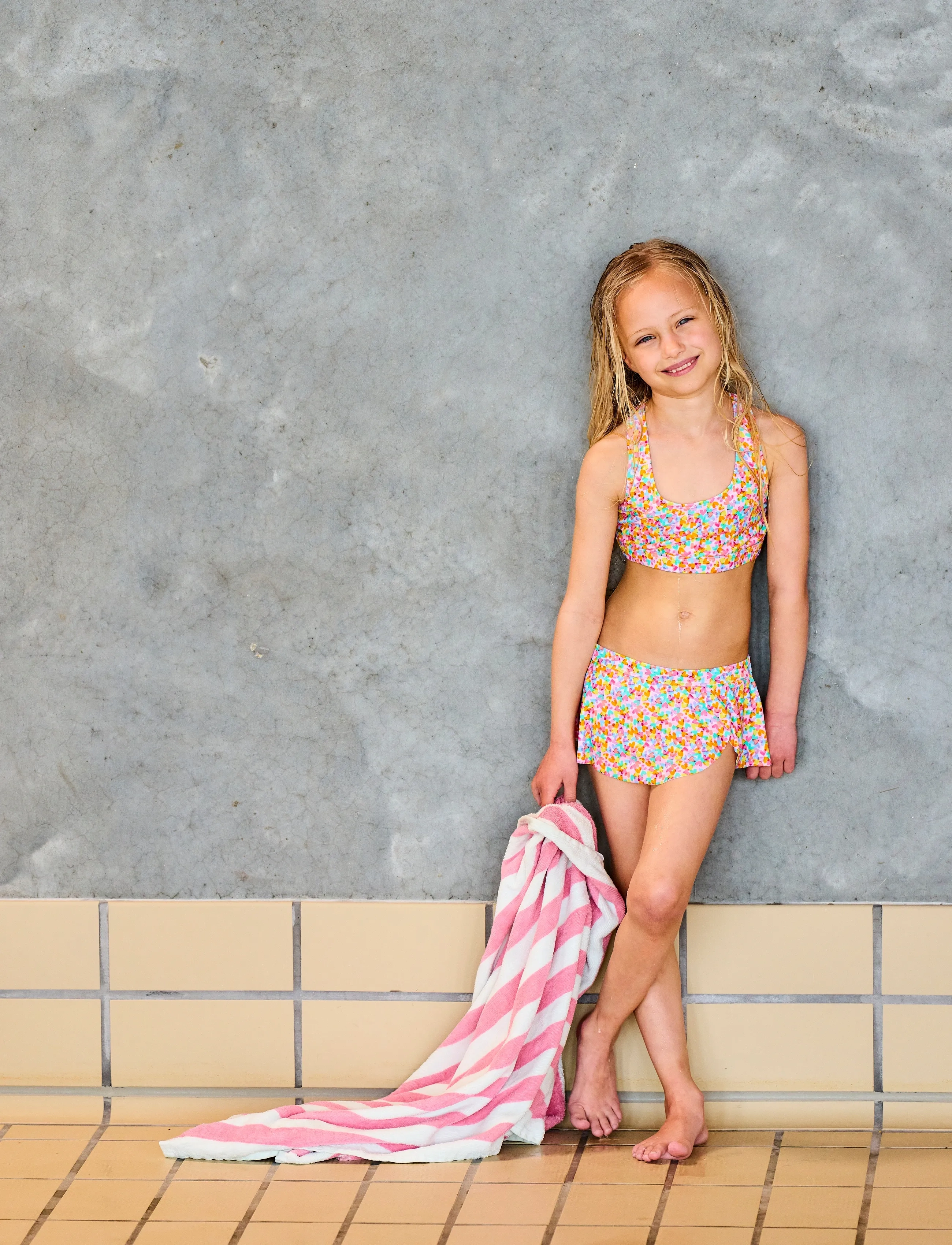 Color Kids Bikini W. Skirt, Aop, Børn, Skirted Bikini, Multi/mønstret, Str: 104