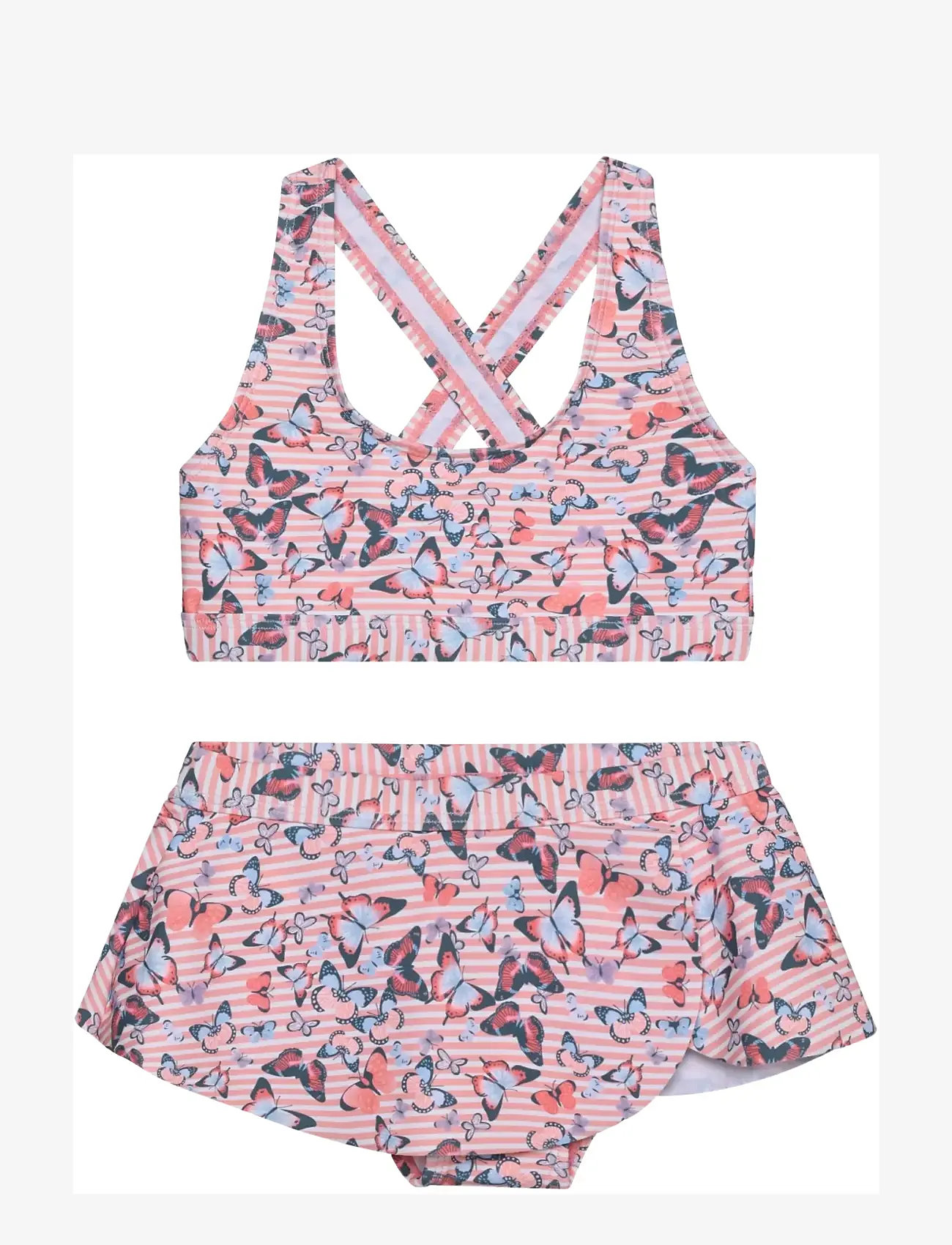 Color Kids - Bikini W. Skirt, AOP - bikinier - coral blush - 0