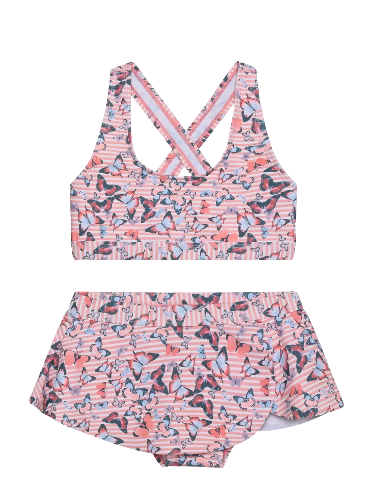 Color Kids Bikini W. Skirt, AOP - New Arrivals - CORAL BLUSH / pink/rose