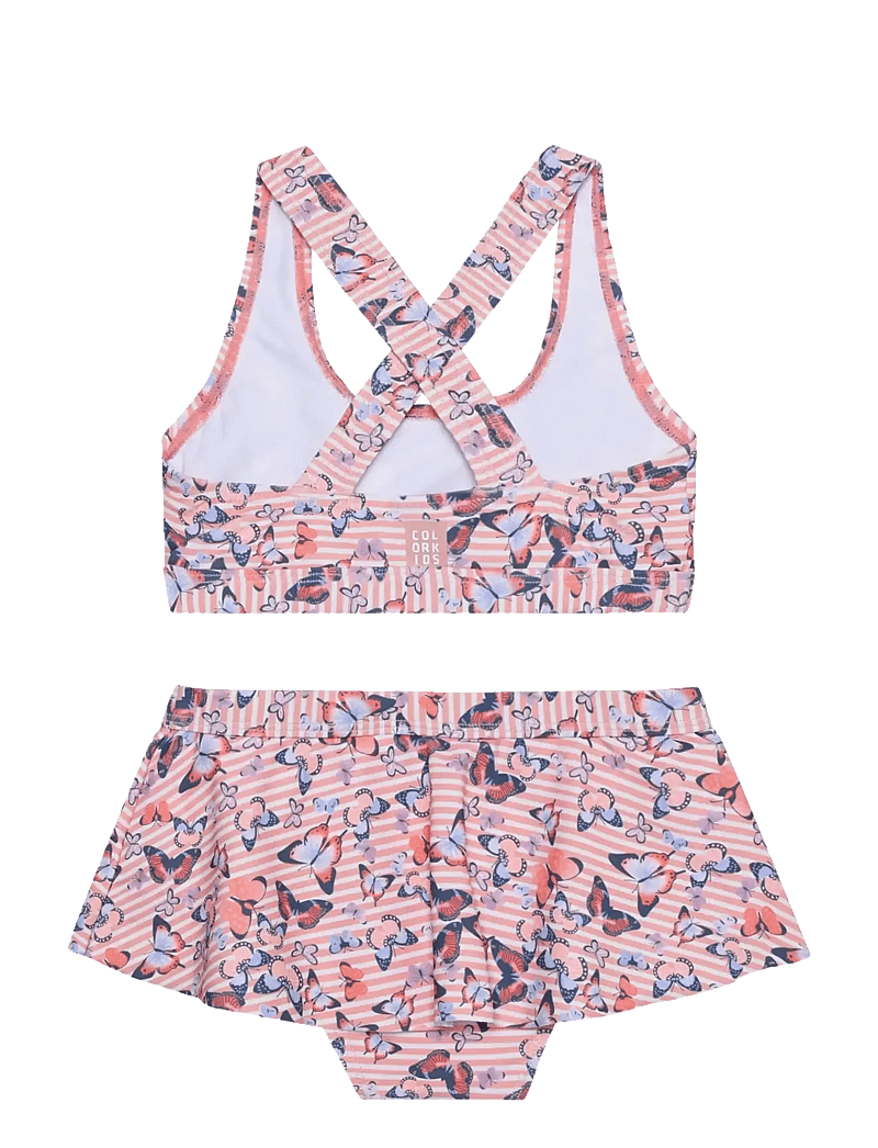 Color Kids - Bikini W. Skirt, AOP - bikinier - coral blush - 1