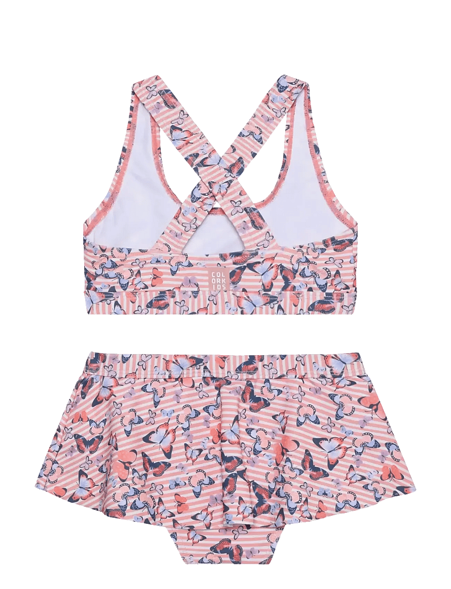 Color Kids - Bikini W. Skirt, AOP - bikiinid - coral blush - 1