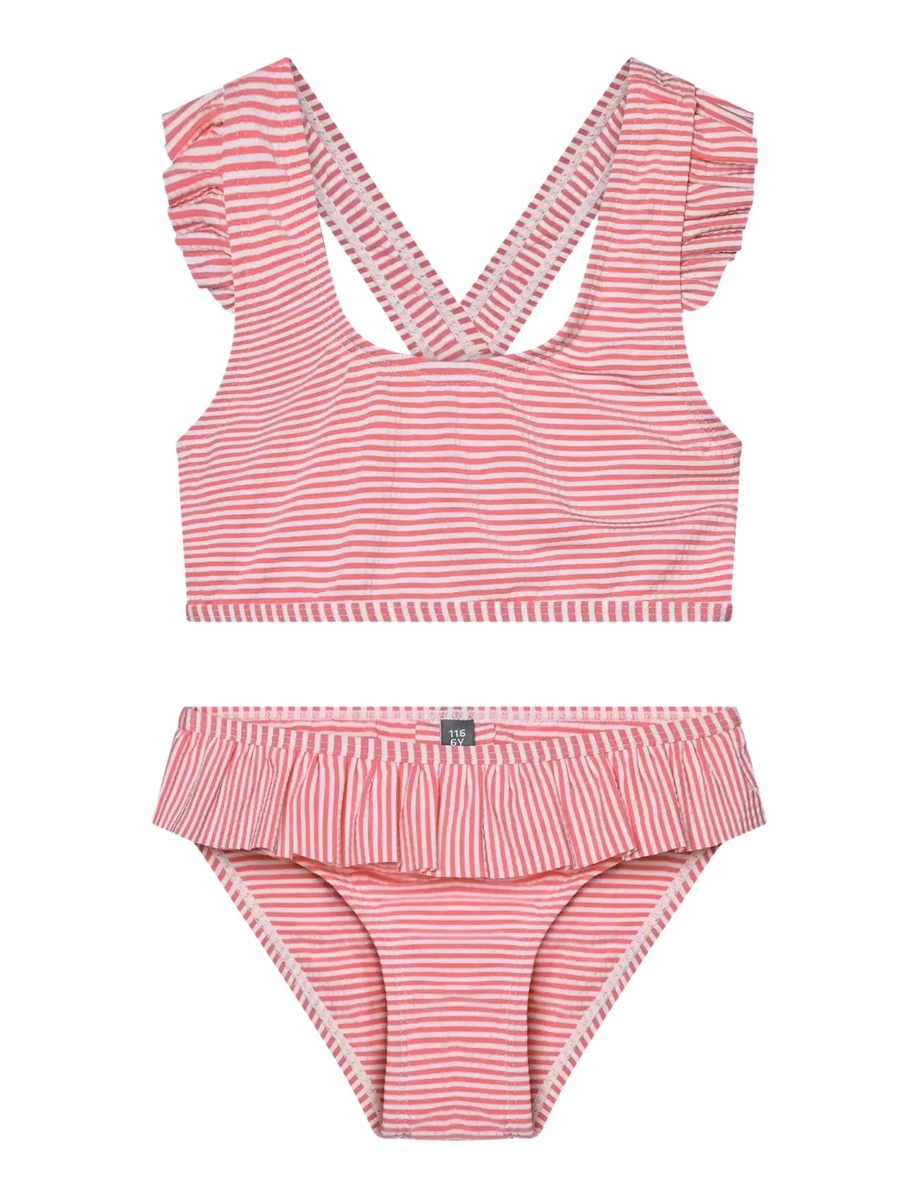 Color Kids Bikini W. Skirt, Seersucker, Børn, Bikini Med Skørt, Rød, Str: 104