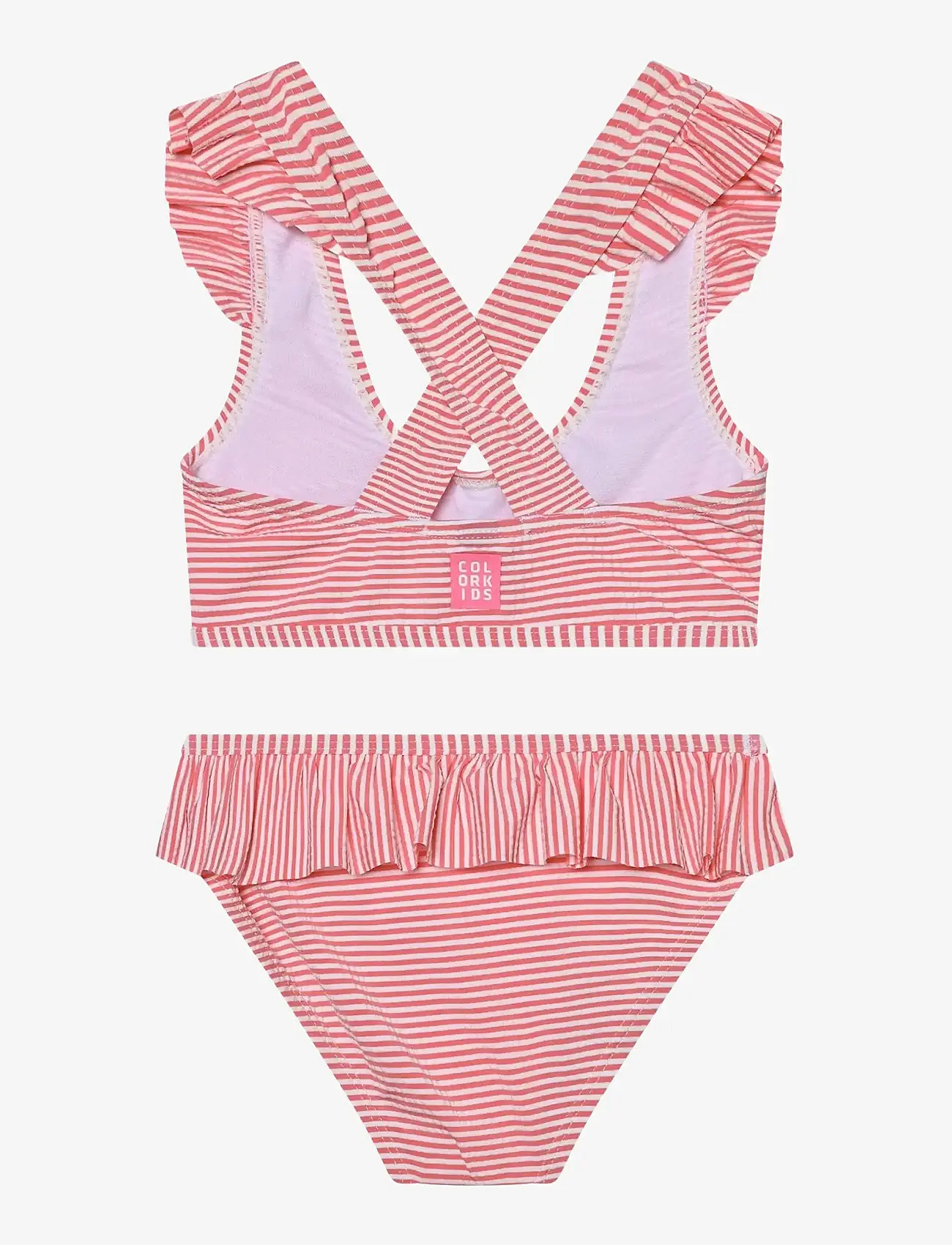 Color Kids - Bikini W. Skirt, Seersucker - bikinis - pink lemonade - 1