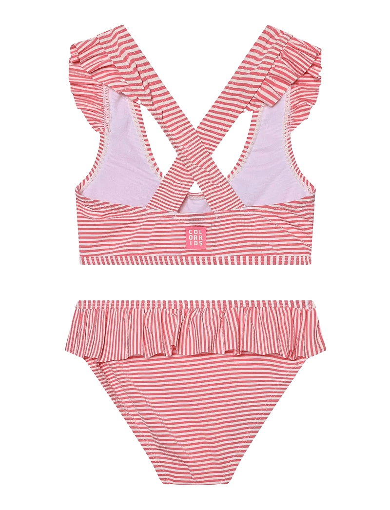 Color Kids - Bikini W. Skirt, Seersucker - bikinis - pink lemonade - 1