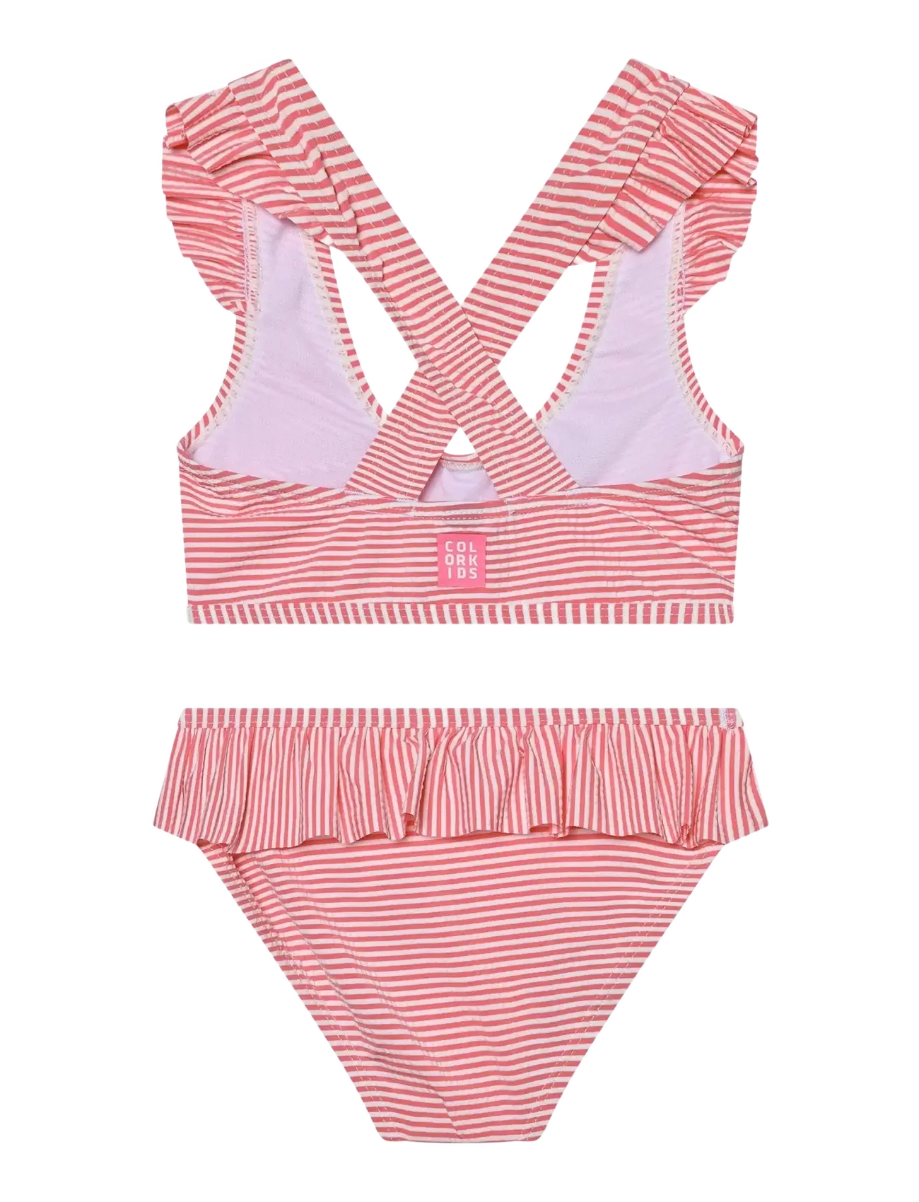 Color Kids - Bikini W. Skirt, Seersucker - bikinis - pink lemonade - 1