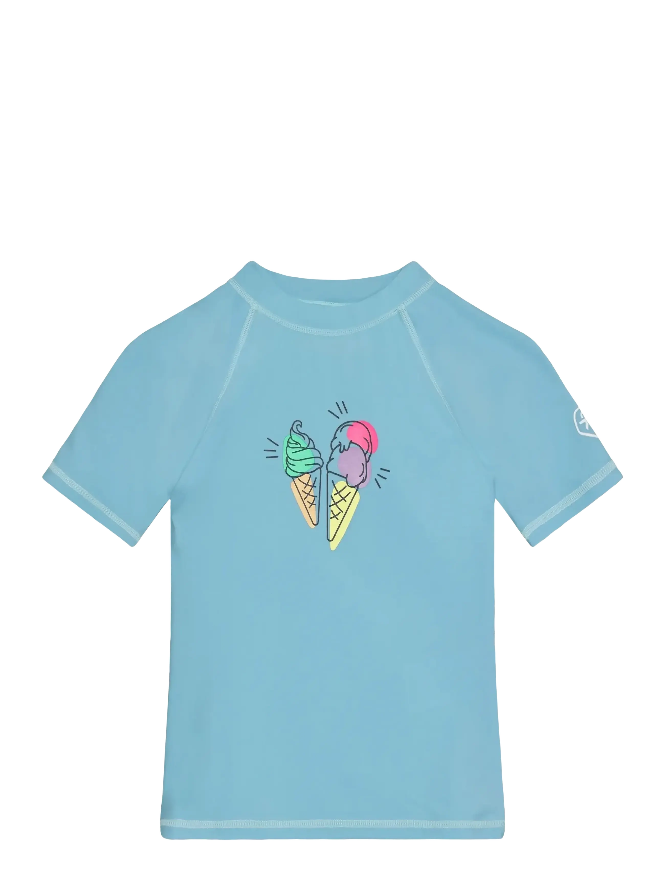 Color Kids T-Shirt W. Print, 98, Bademode, Blau - Swim Oberteile, Kinder