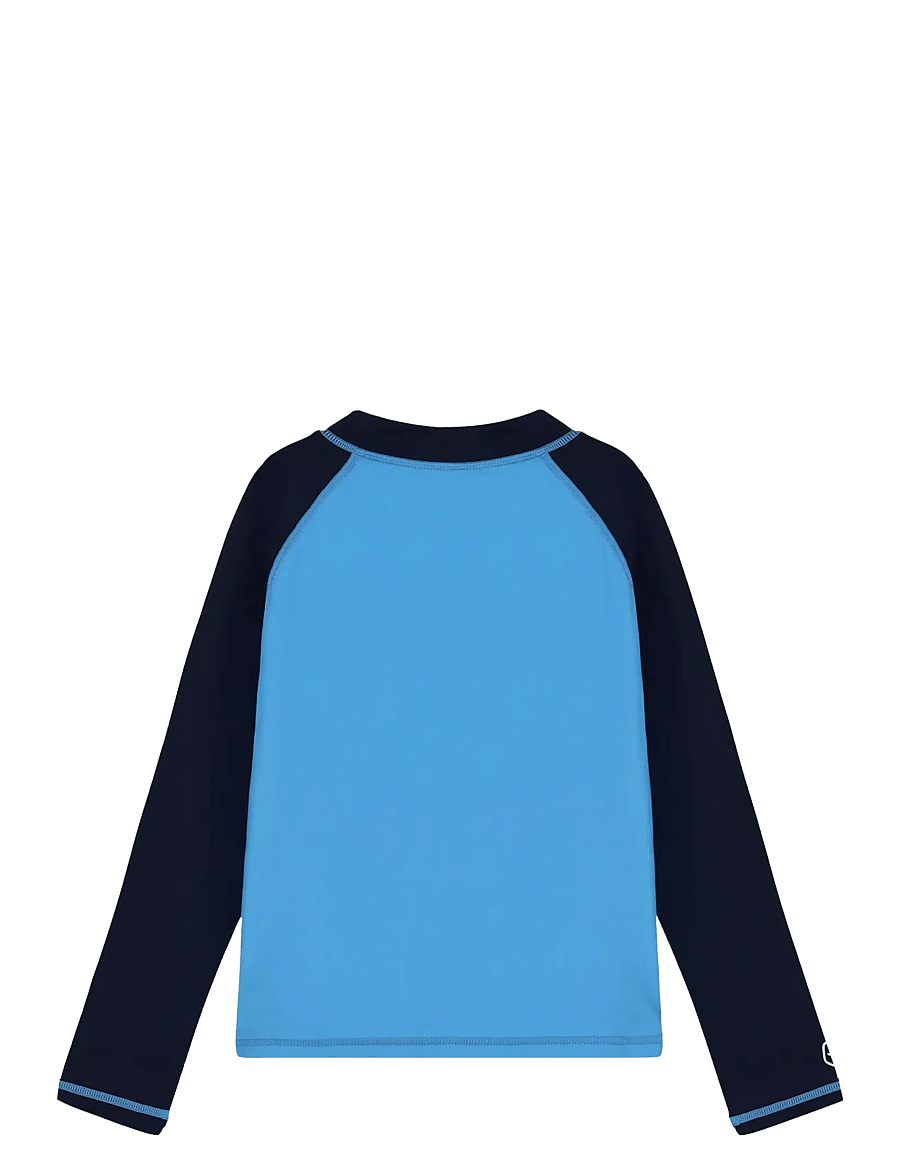 Color Kids - T-shirt L/S W. Chest Print - bade-oberteile - azure blue - 1
