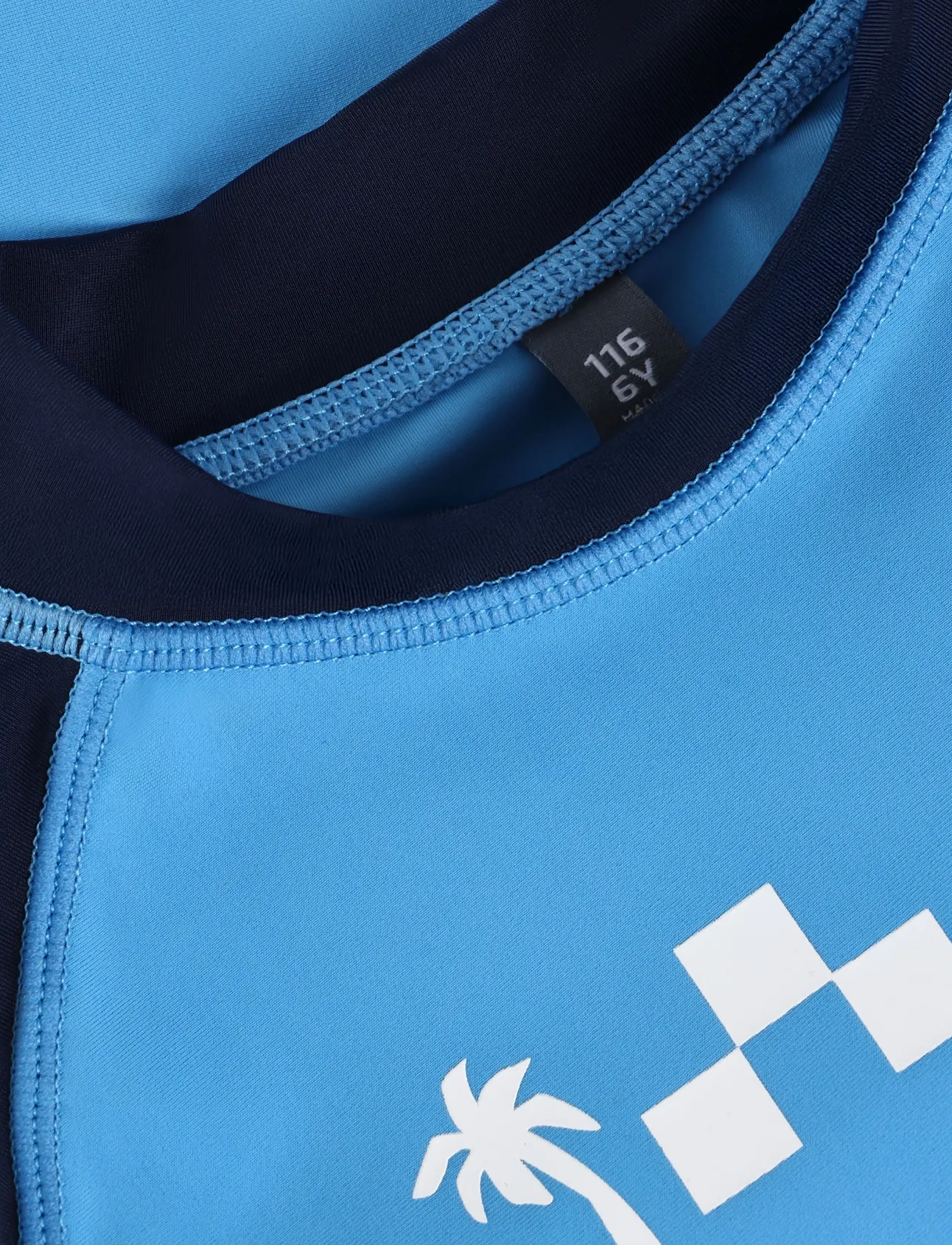 Color Kids - T-shirt L/S W. Chest Print - bade-oberteile - azure blue - 2