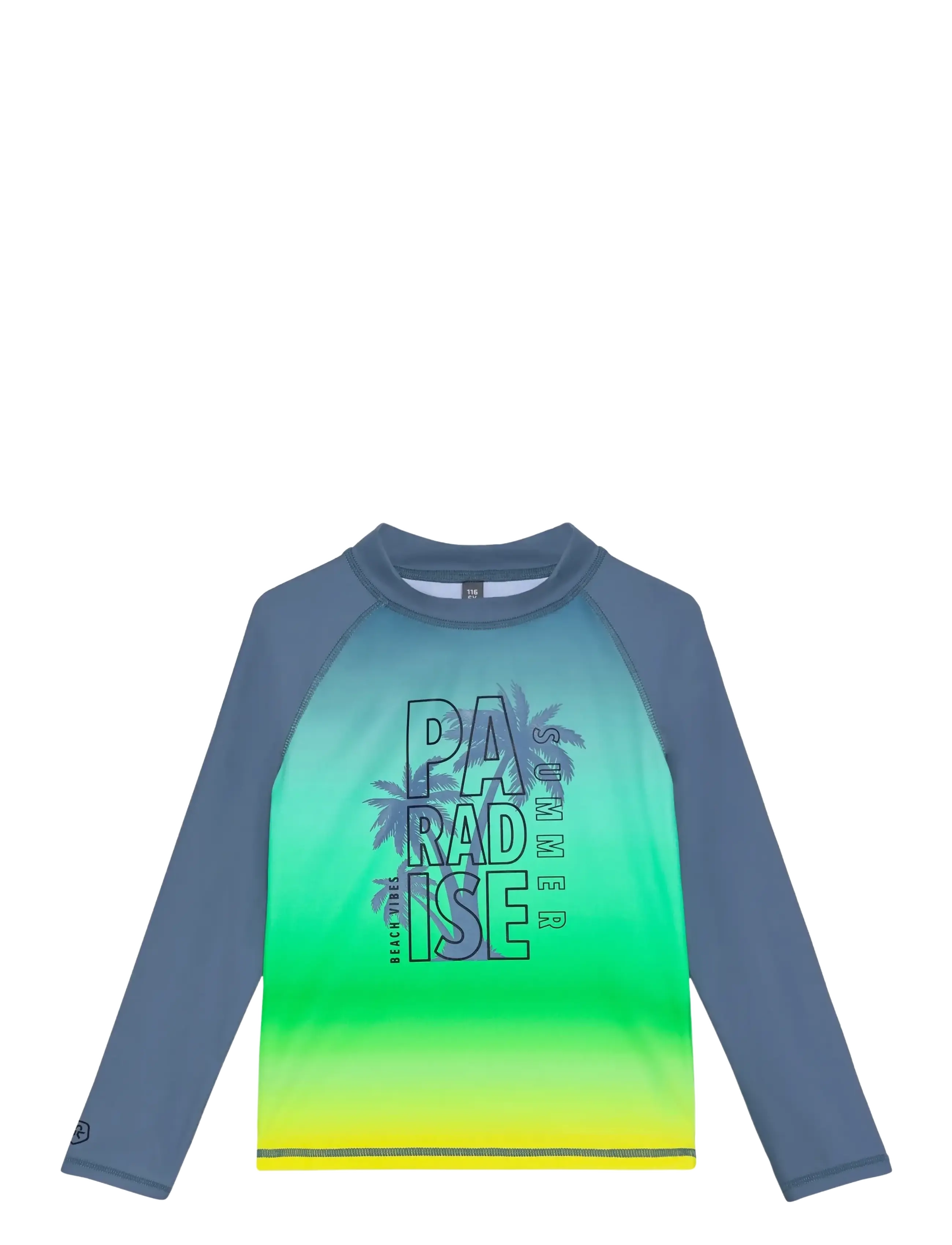 Color Kids T-Shirt L/S W. Chest Print, 98, Bademode, Blau - Swim Oberteile, Kinder