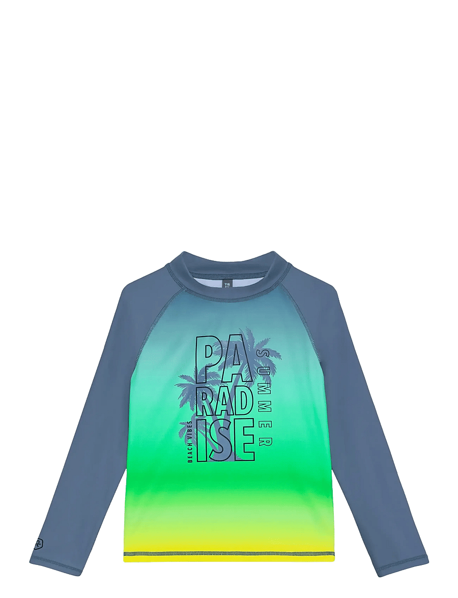 Color Kids - T-shirt L/S W. Chest Print - badeoverdele - coronet blue - 0