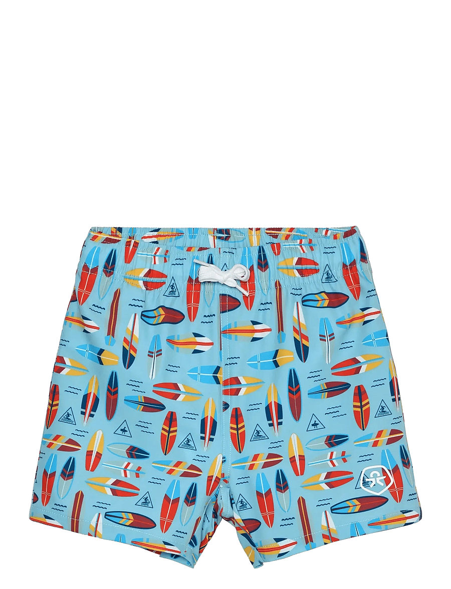 Color Kids - Swim Shorts, AOP - badebukser - cerulean - 0