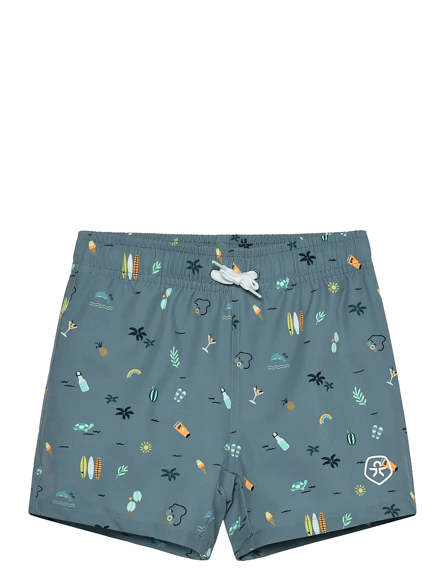 Color Kids - Swim Shorts, AOP - badebukser - coronet blue - 0